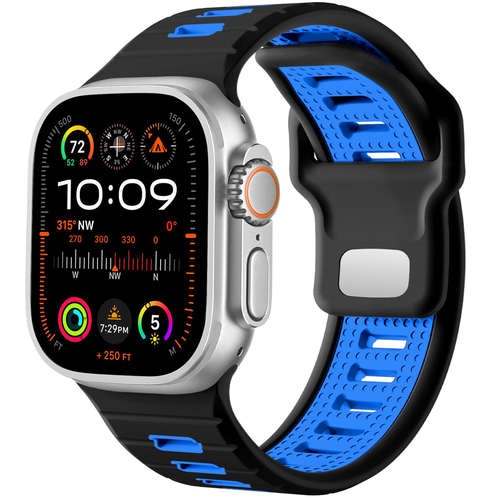 Black/Blue 49mm/46mm/45mm/44mm/(42mm-Series 3 2 1) Best apple watch bands in use, Apple watch band , Applewatchbands.us