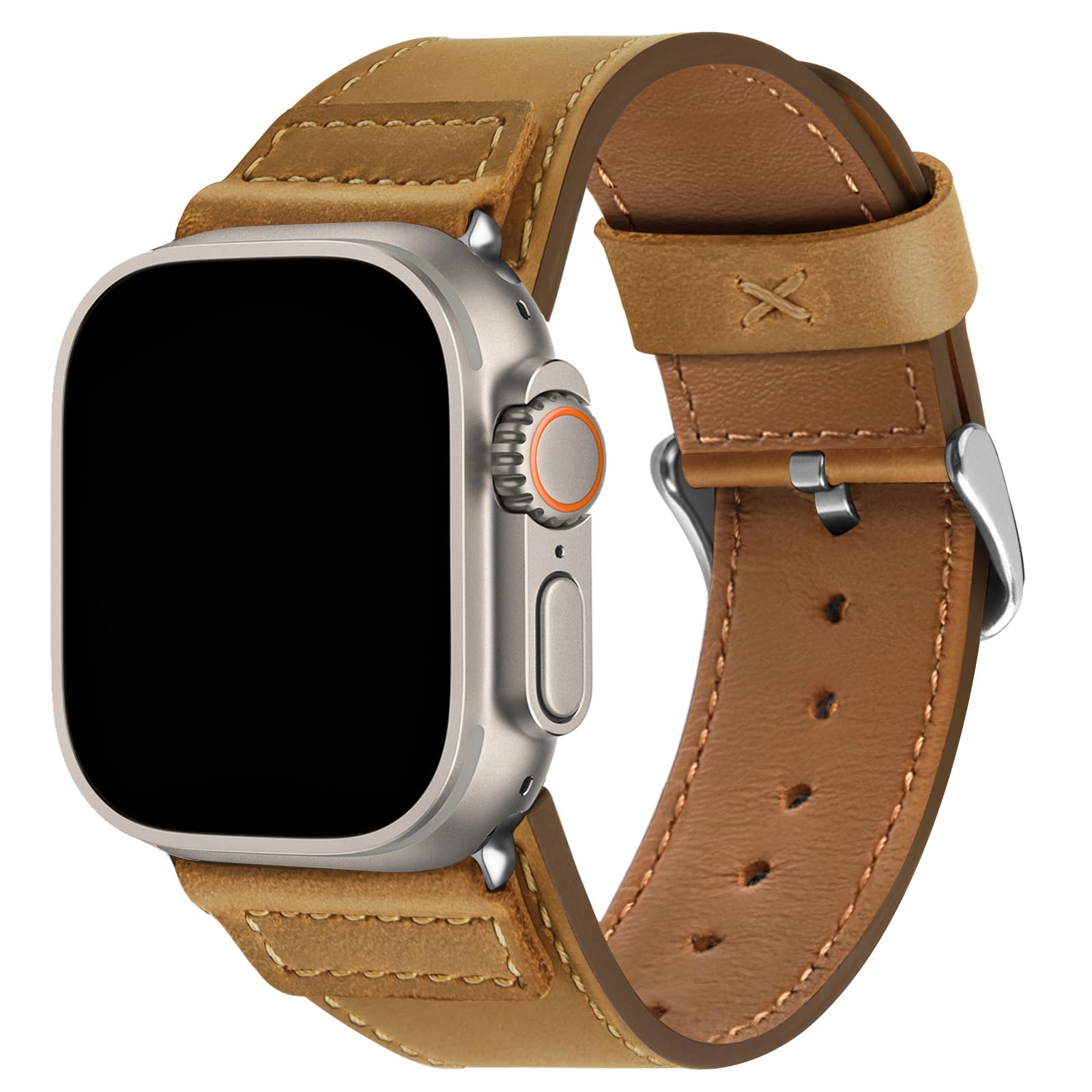 Brown/Silver Buckle 49/46/45/44/42mm(Series 3) Best apple watch bands in use, Apple watch band , Applewatchbands.us