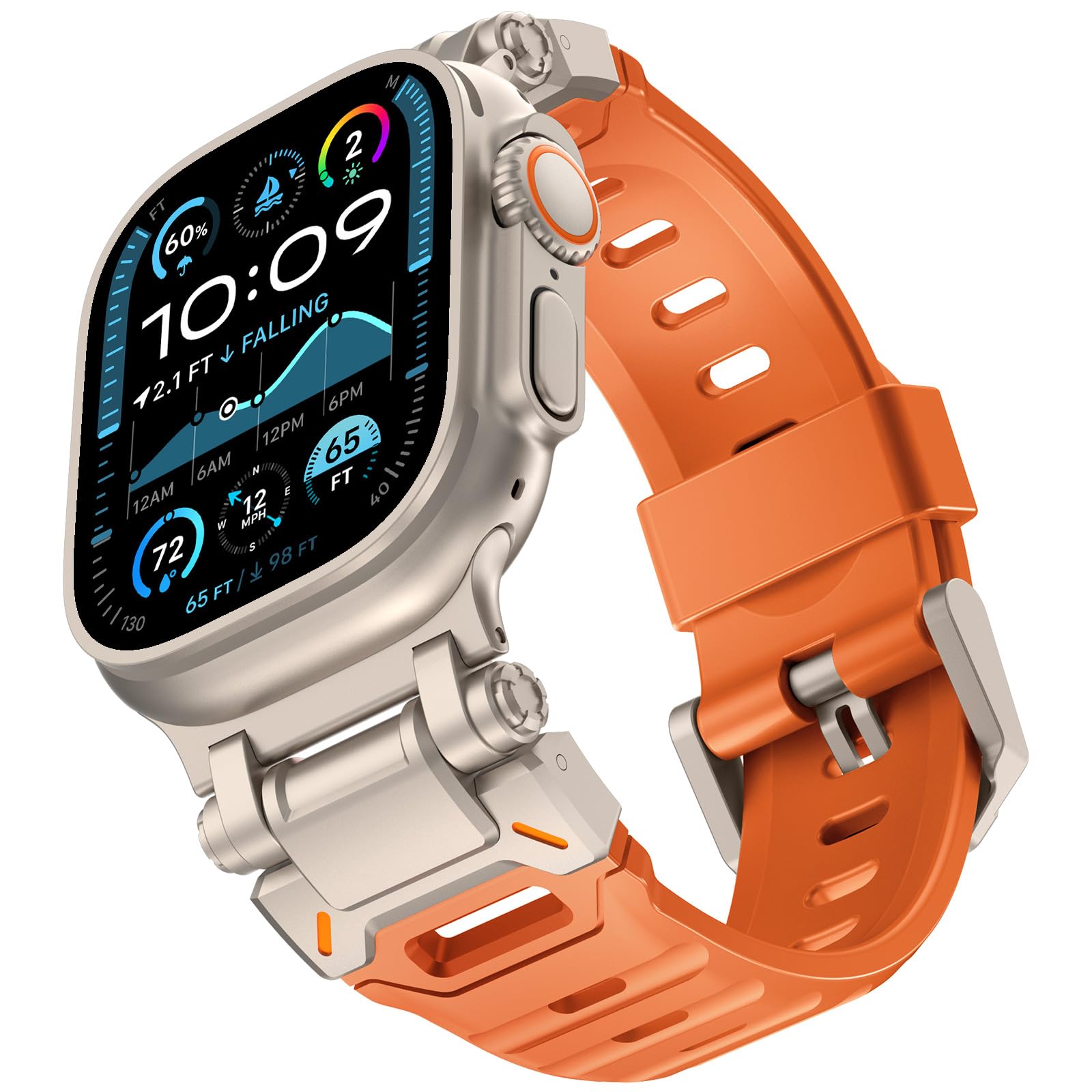 Orange - Titanium  Best apple watch bands in use, Apple watch band , Applewatchbands.us