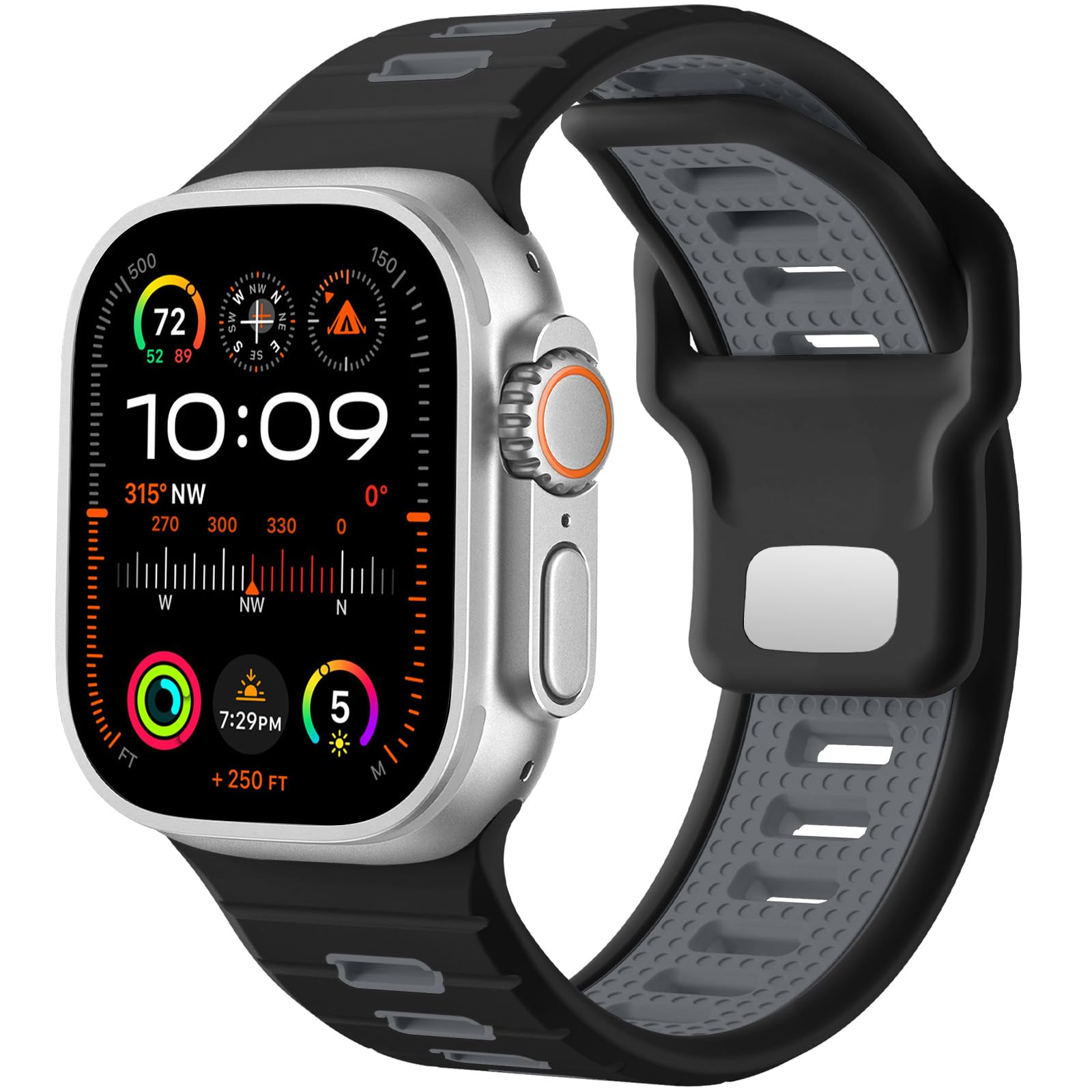 Black/Gray 49mm/46mm/45mm/44mm/(42mm-Series 3 2 1) Best apple watch bands in use, Apple watch band , Applewatchbands.us