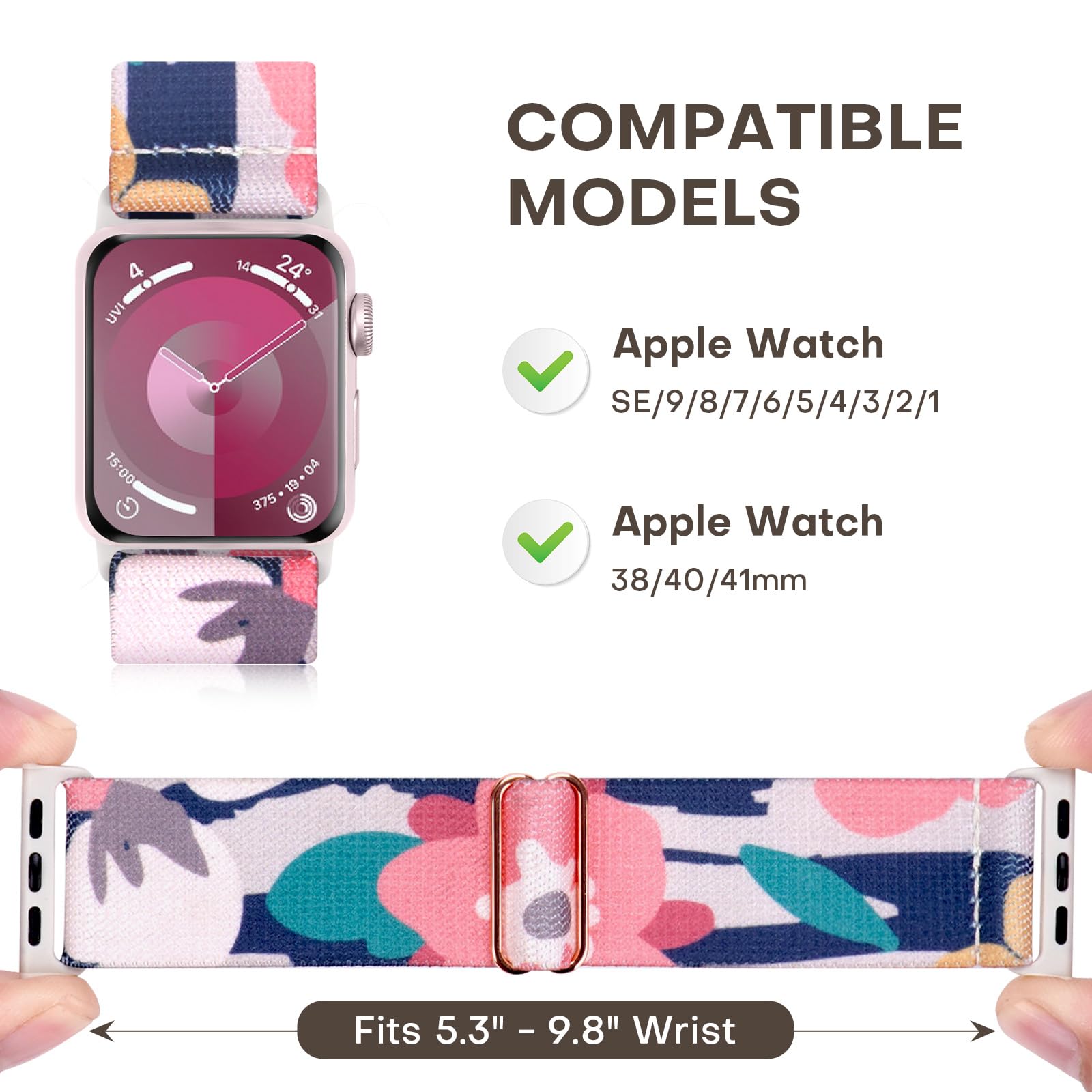 Rose 42mm(Series 3)/44mm/45mm/46mm/49mm Best apple watch bands in use, Apple watch band , Applewatchbands.us