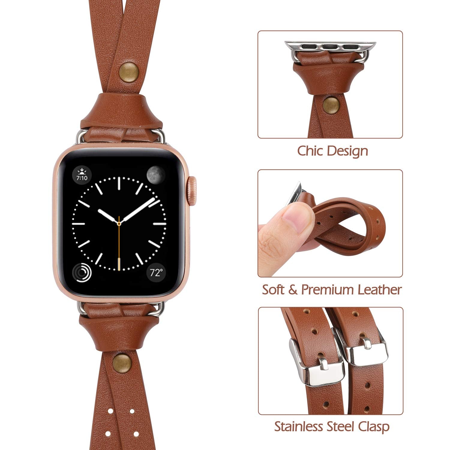 Starlight with Silver 38/40/41/42mm(Series 10) Best apple watch bands in use, Apple watch band , Applewatchbands.us