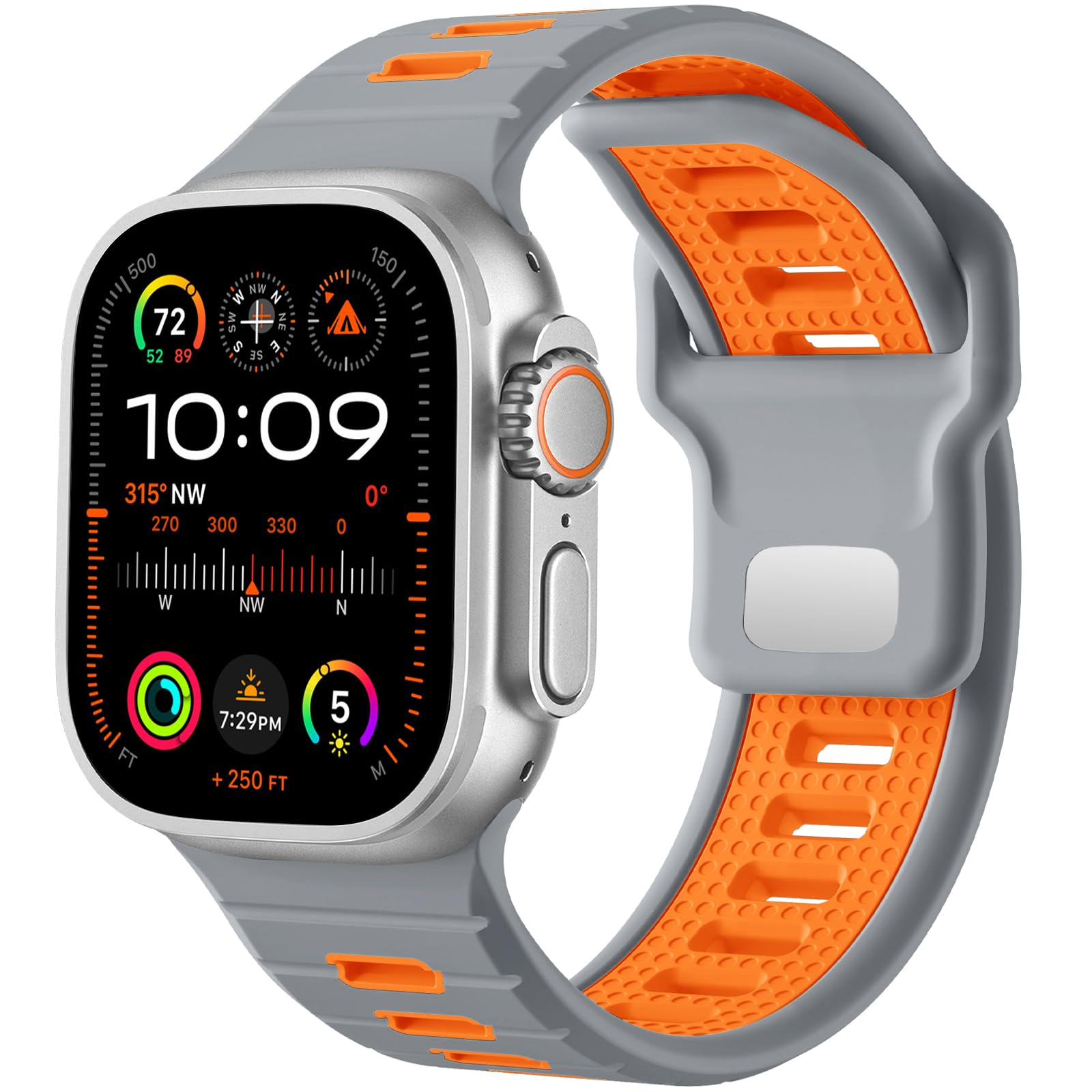 Gray/Orange 49mm/46mm/45mm/44mm/(42mm-Series 3 2 1) Best apple watch bands in use, Apple watch band , Applewatchbands.us