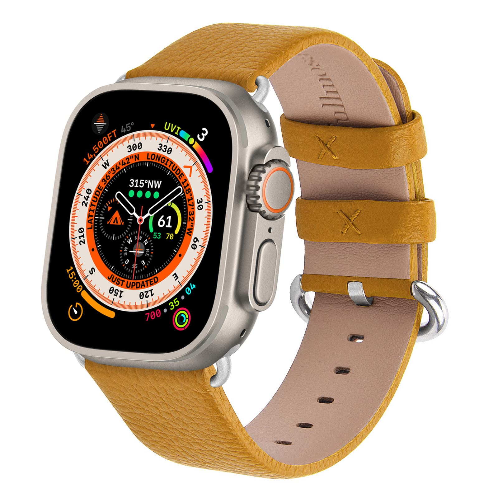 Ginger Yellow/Silver Buckle 44/45/46/49/42mm-Series 3 Best apple watch bands in use, Apple watch band , Applewatchbands.us