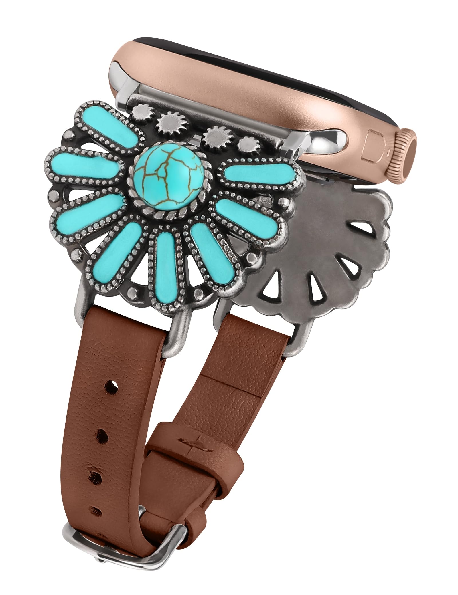 Brown/White Turquoise 42mm(Series 3)/44/45/49/46mm(Series 10) Best apple watch bands in use, Apple watch band , Applewatchbands.us