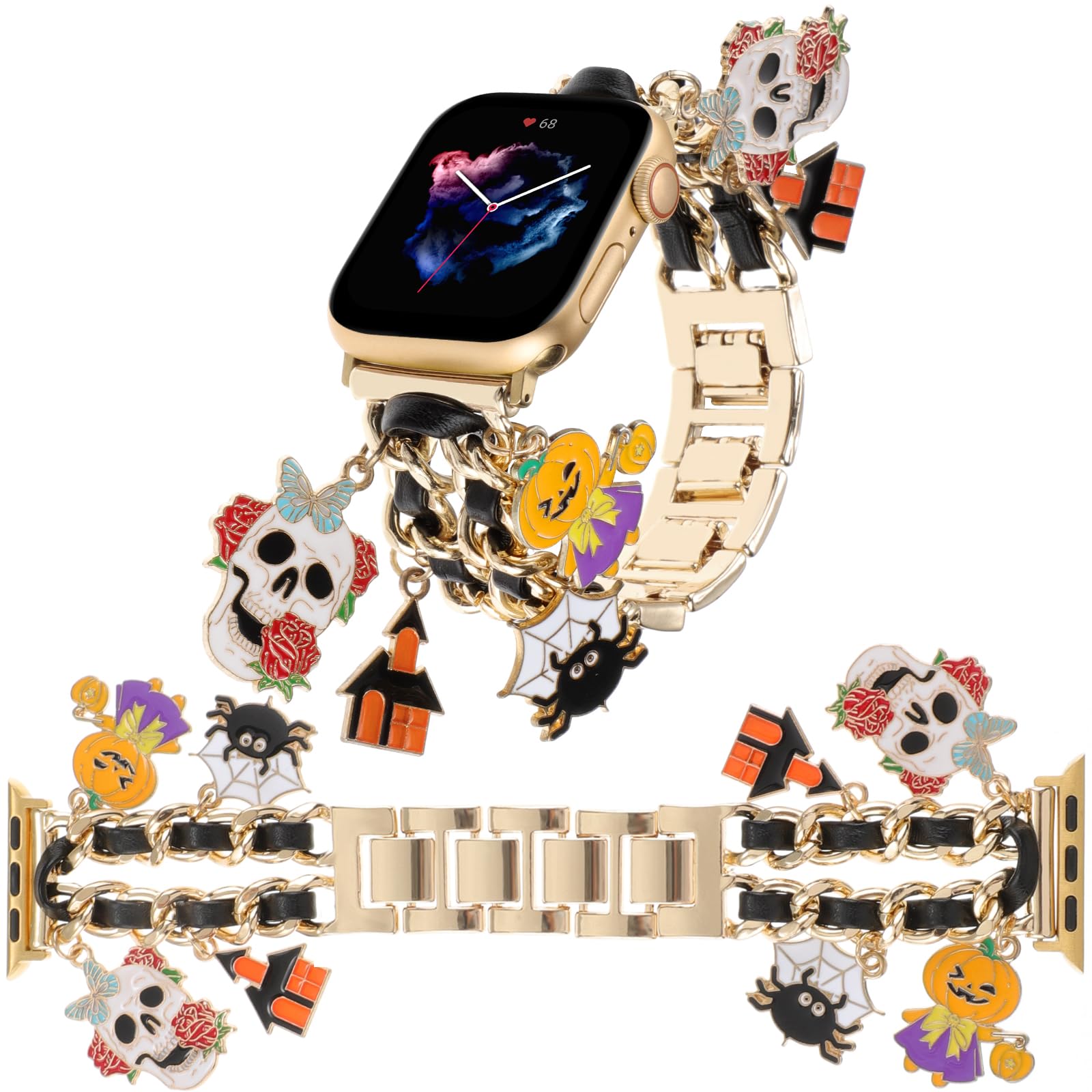 Halloween Gold Black 38/40/41/42MM(Series10) Best apple watch bands in use, Apple watch band , Applewatchbands.us