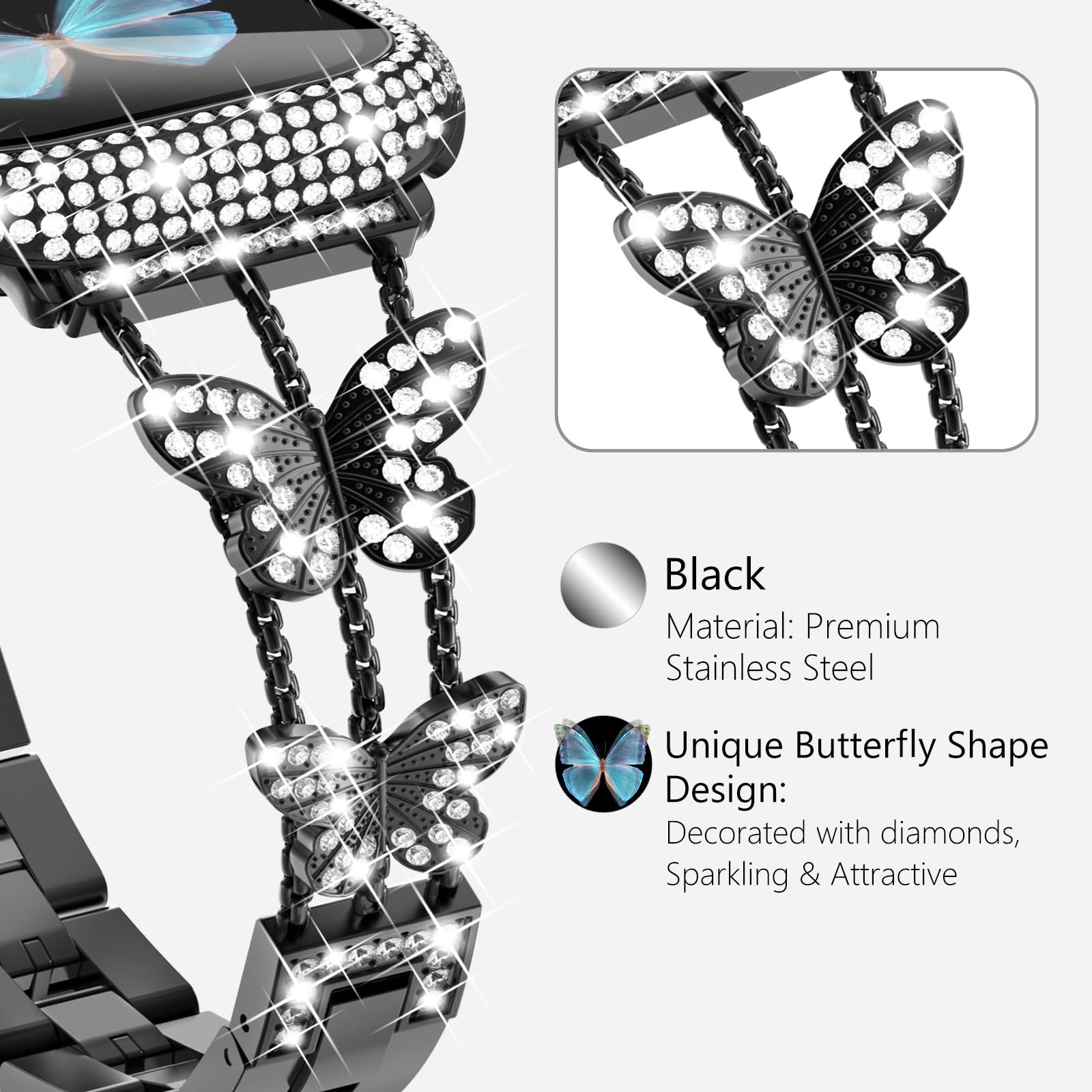 Butterfly-Black 38mm Best apple watch bands in use, Apple watch band , Applewatchbands.us