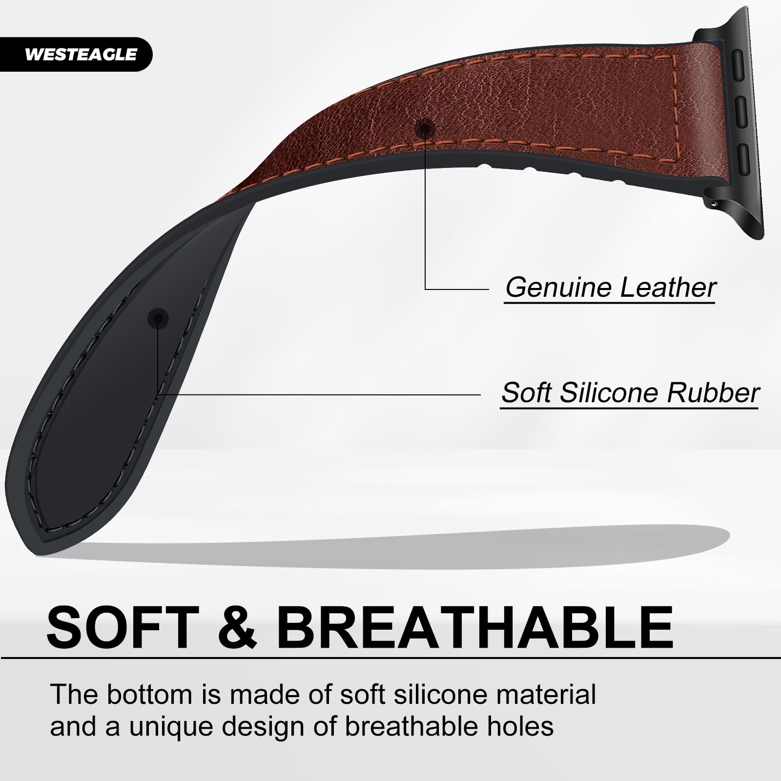 C-Classic Brown 49/46/45/44/42mm(Series 1/2/3) Best apple watch bands in use, Apple watch band , Applewatchbands.us