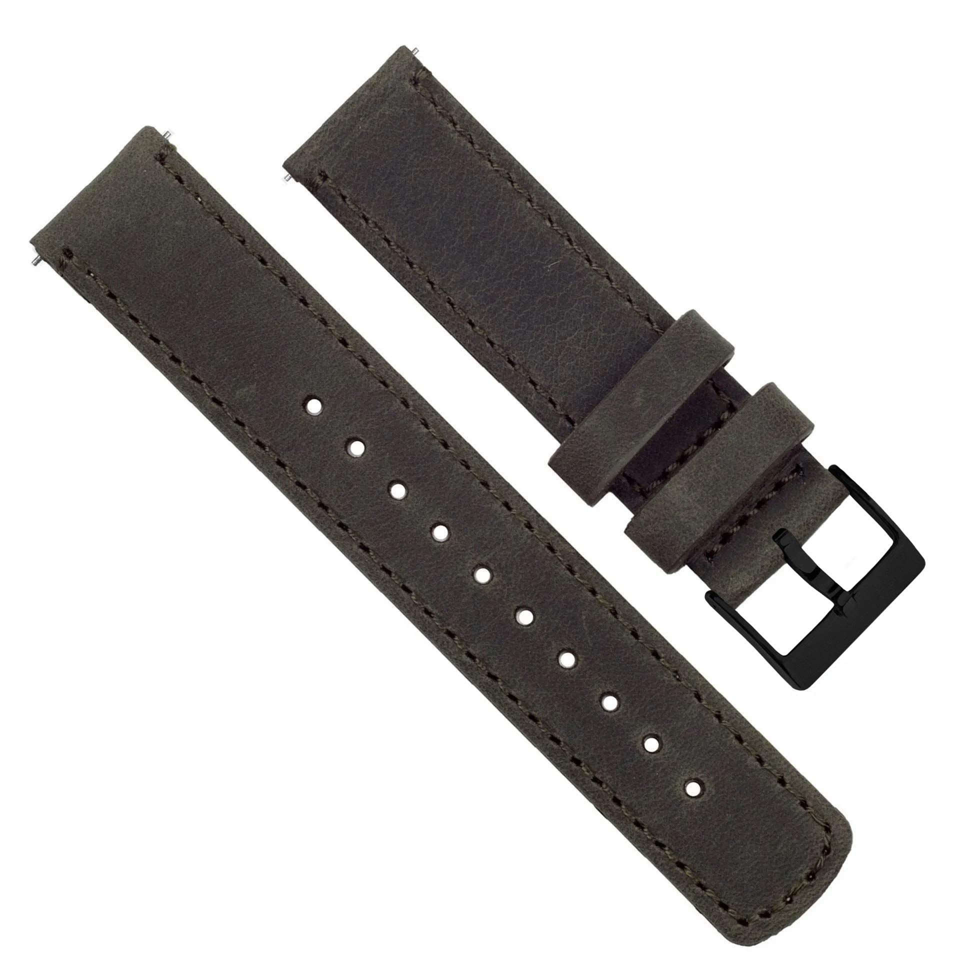 Gingerbread Leather / Linen White Stitching (Black Buckle) 22mmm Best apple watch bands in use, Apple watch band , Applewatchbands.us