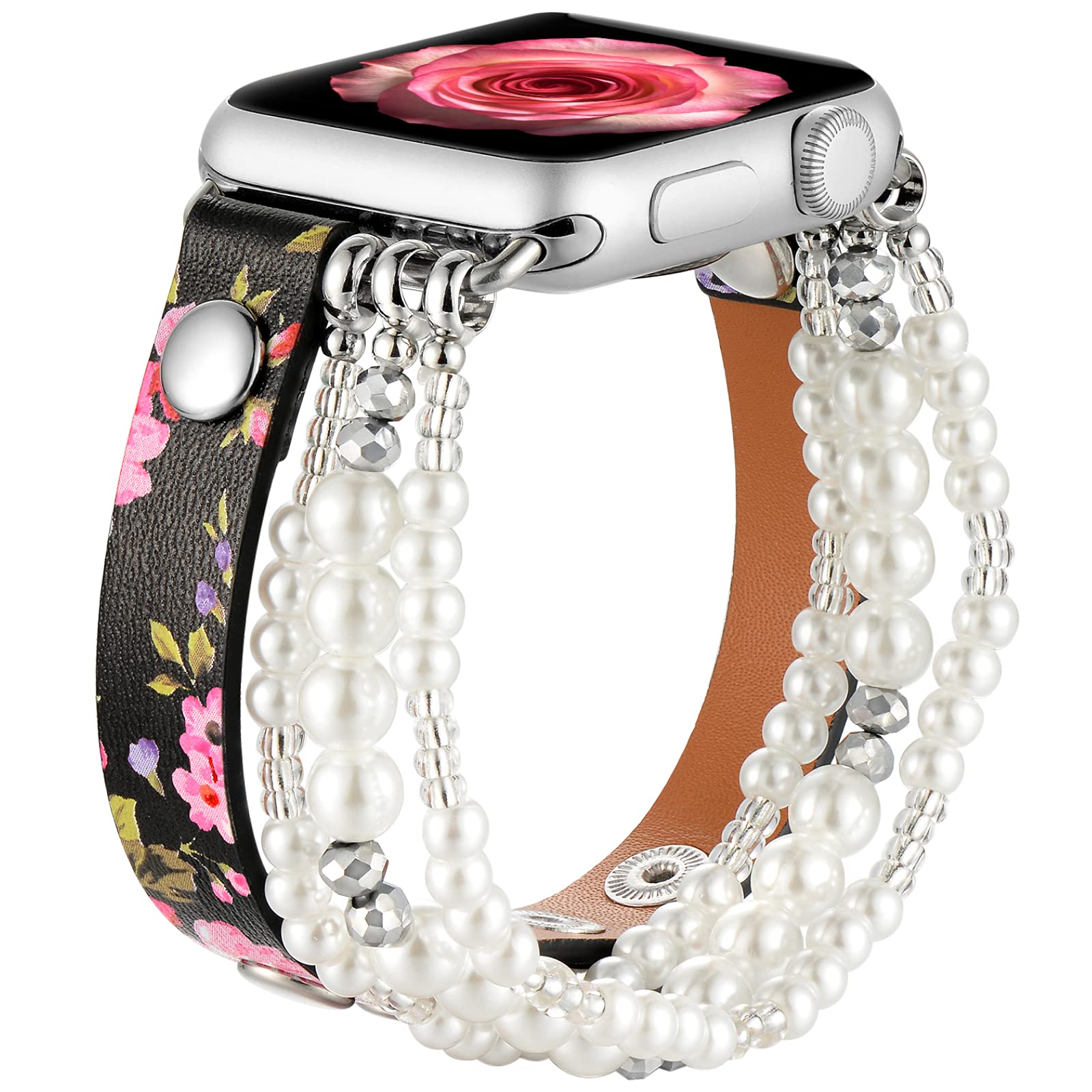 Black&Pink Floral 38/40/41mm Best apple watch bands in use, Apple watch band , Applewatchbands.us