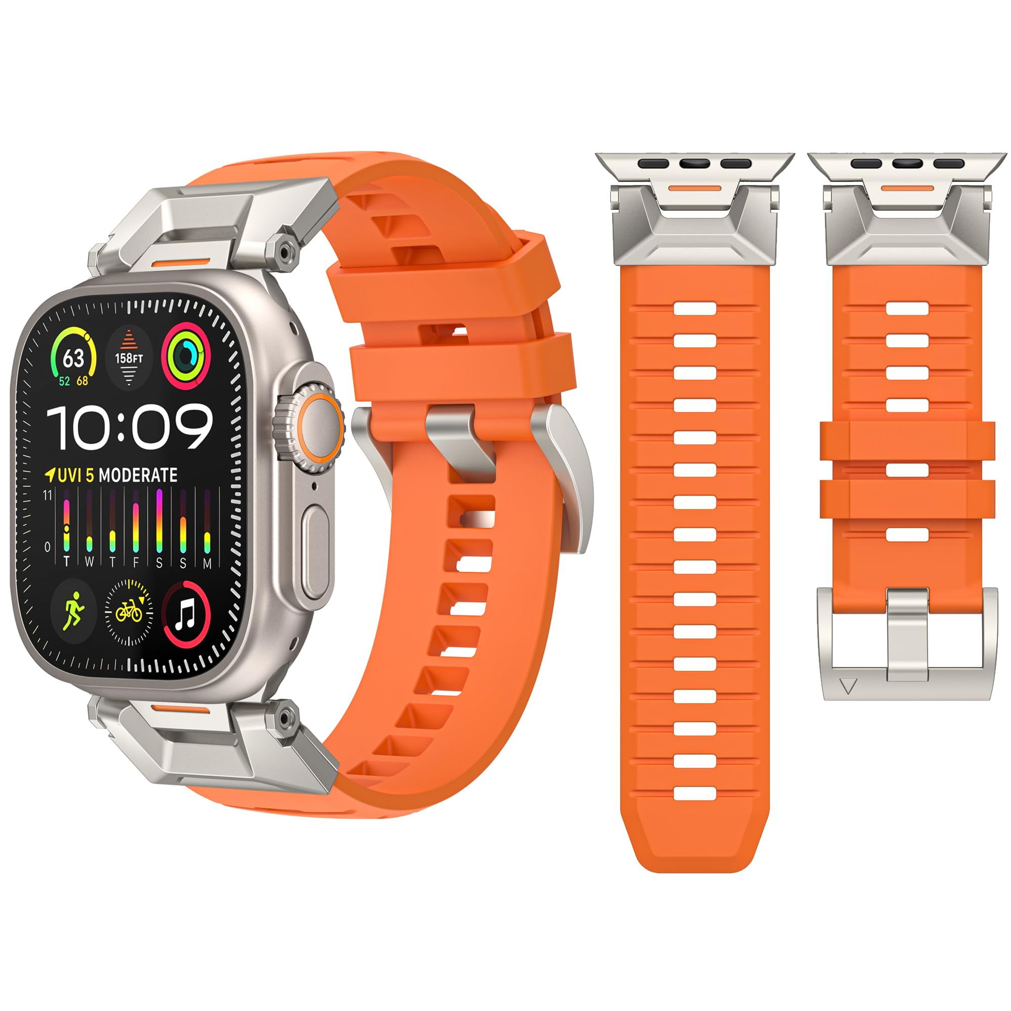 Orange-Titanium Adapters 49mm/45mm/42mm Best apple watch bands in use, Apple watch band , Applewatchbands.us