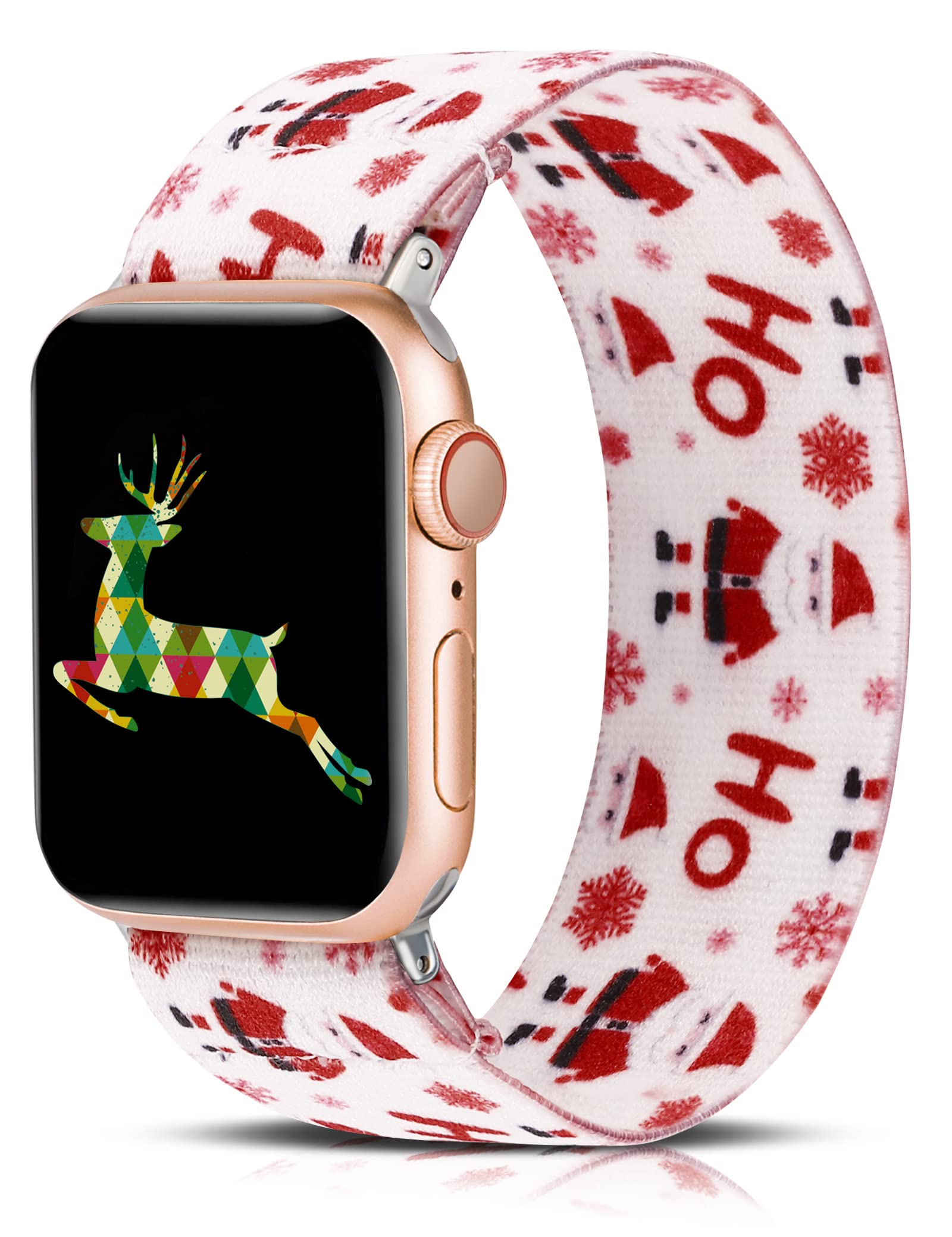 Christmas White/Red Santa Claus 38/40/41/42mm(Series 10)-S/M(5.3"-6.0") Best apple watch bands in use, Apple watch band , Applewatchbands.us