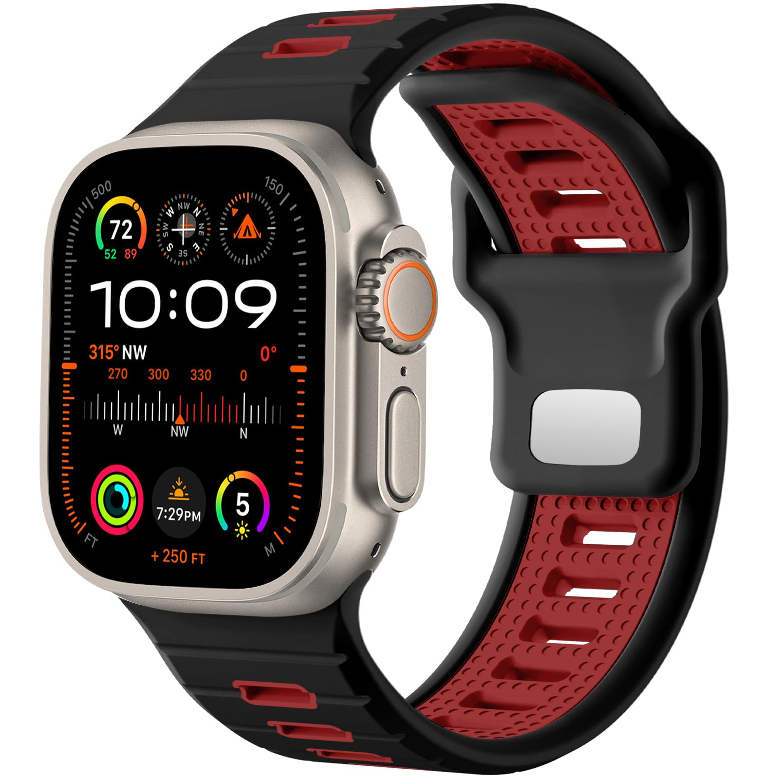 Black/Red 49mm/46mm/45mm/44mm/(42mm-Series 3 2 1) Best apple watch bands in use, Apple watch band , Applewatchbands.us