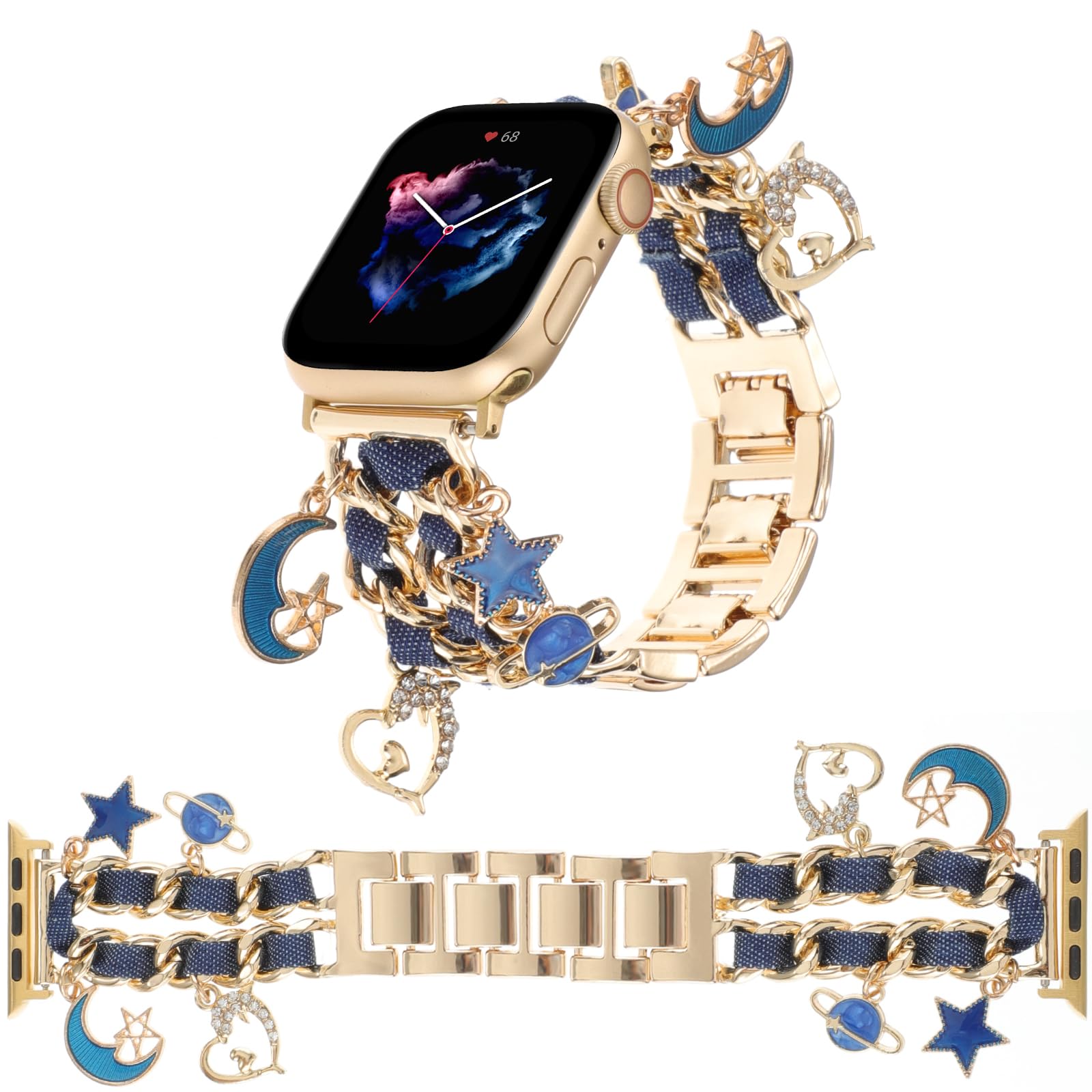 Gold +Denim Blue 38/40/41/42MM(Series10) Best apple watch bands in use, Apple watch band , Applewatchbands.us