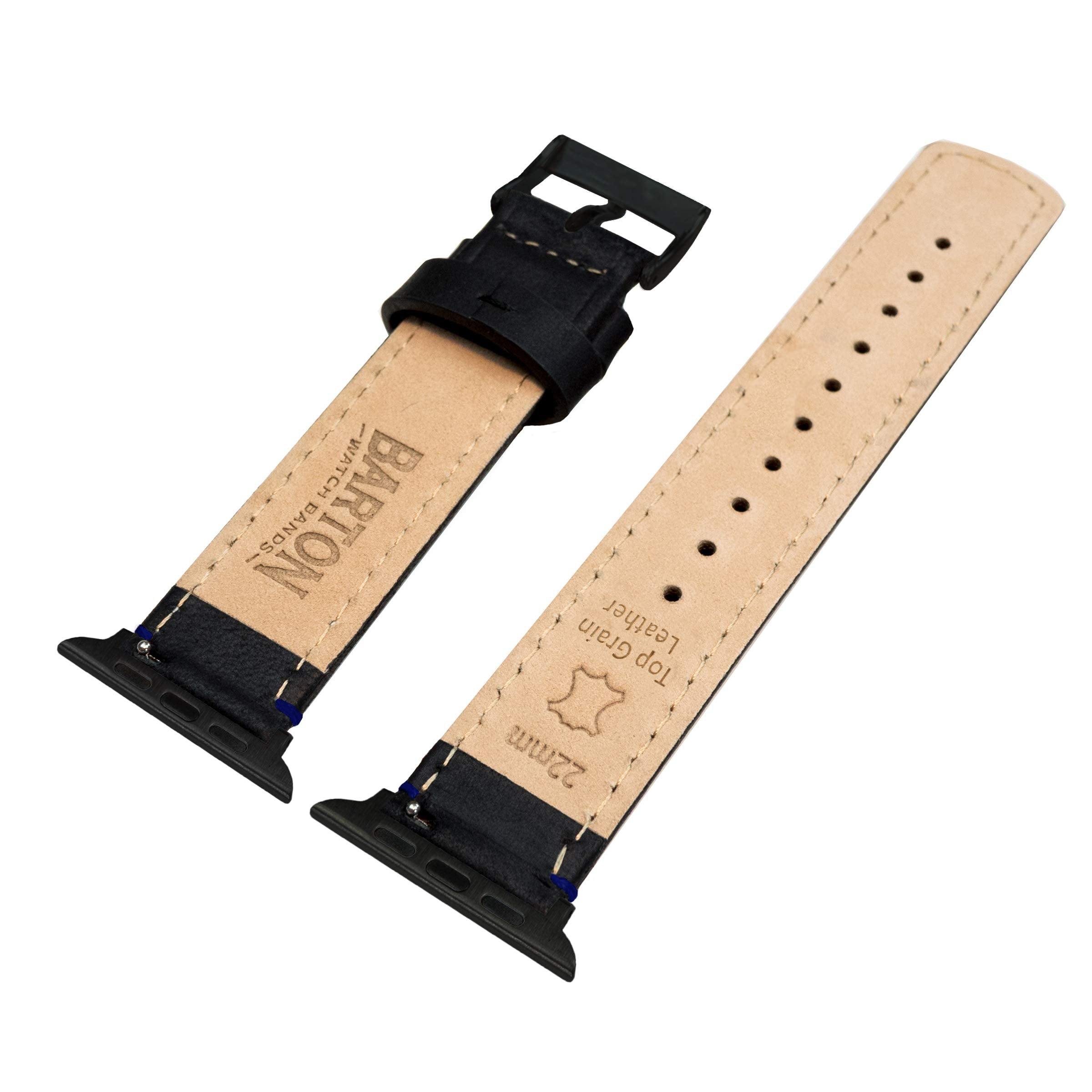 Navy Blue Leather / Navy Blue Stitching 16mm Best apple watch bands in use, Apple watch band , Applewatchbands.us