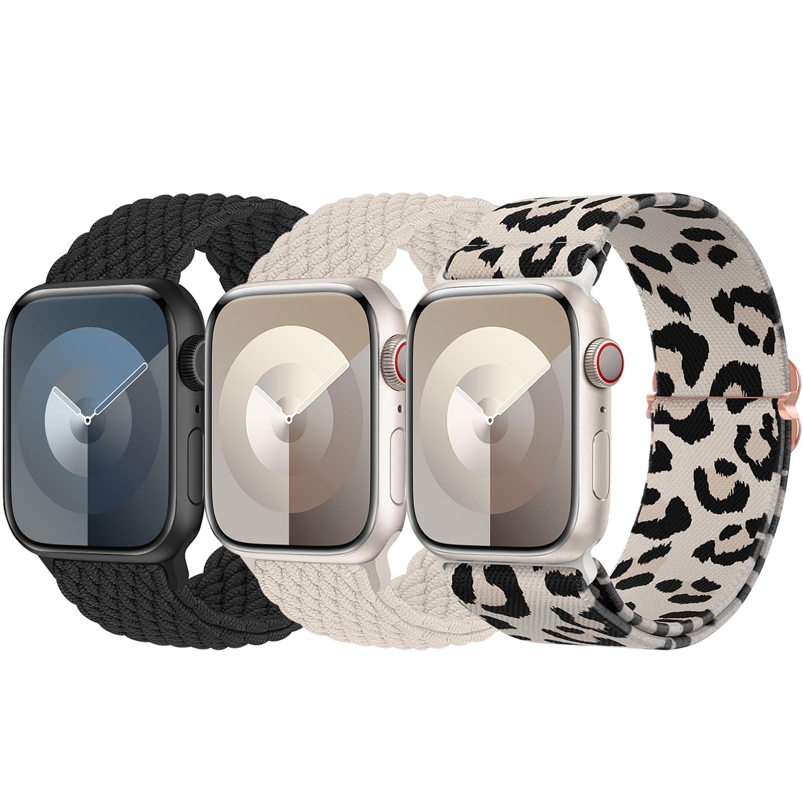 Black/Starlight/Black Leopard 42mm(Series 3)/44mm/45mm/46mm/49mm Best apple watch bands in use, Apple watch band , Applewatchbands.us