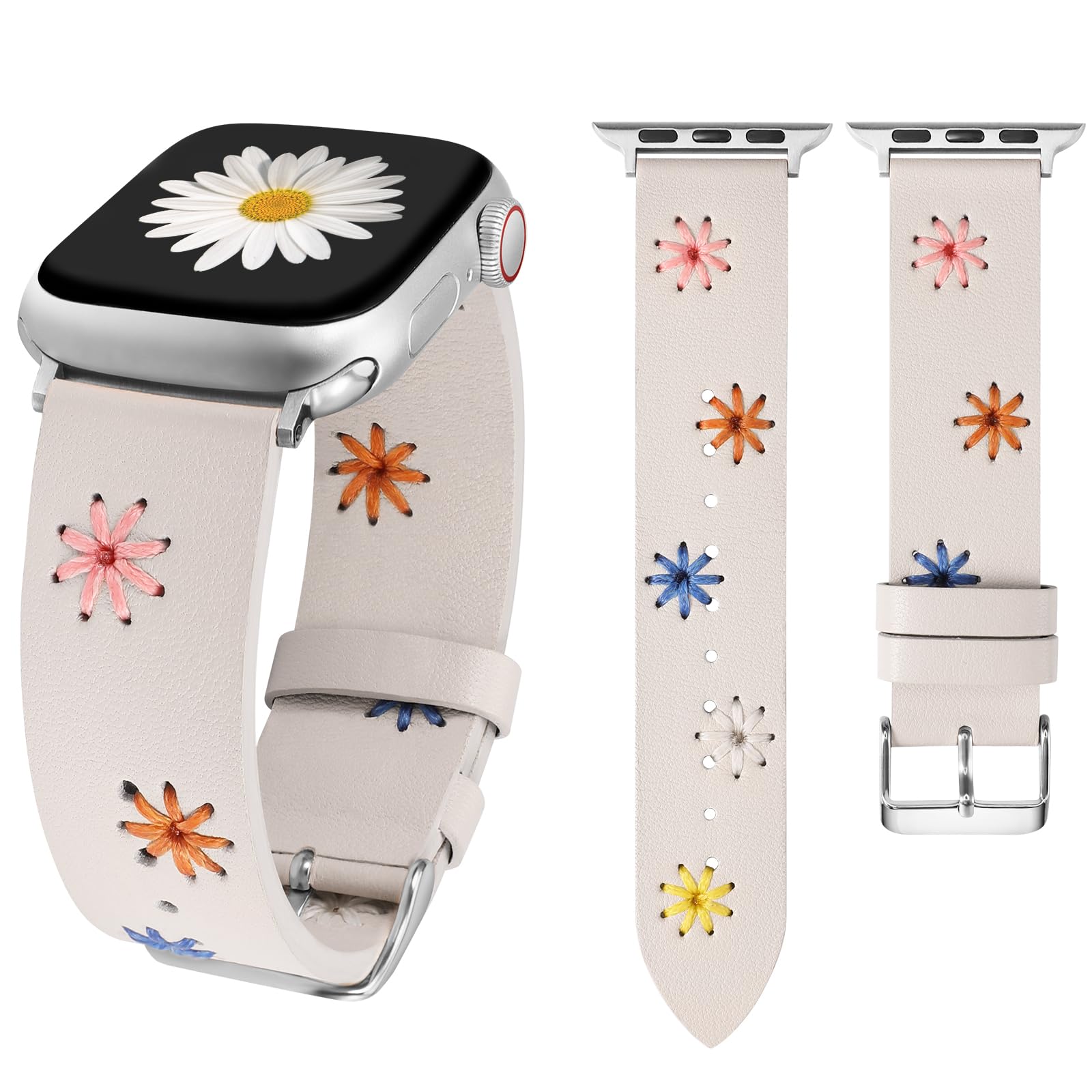 Starlight with Silver Clasp 38/40/41/42mm(Series 10) Best apple watch bands in use, Apple watch band , Applewatchbands.us