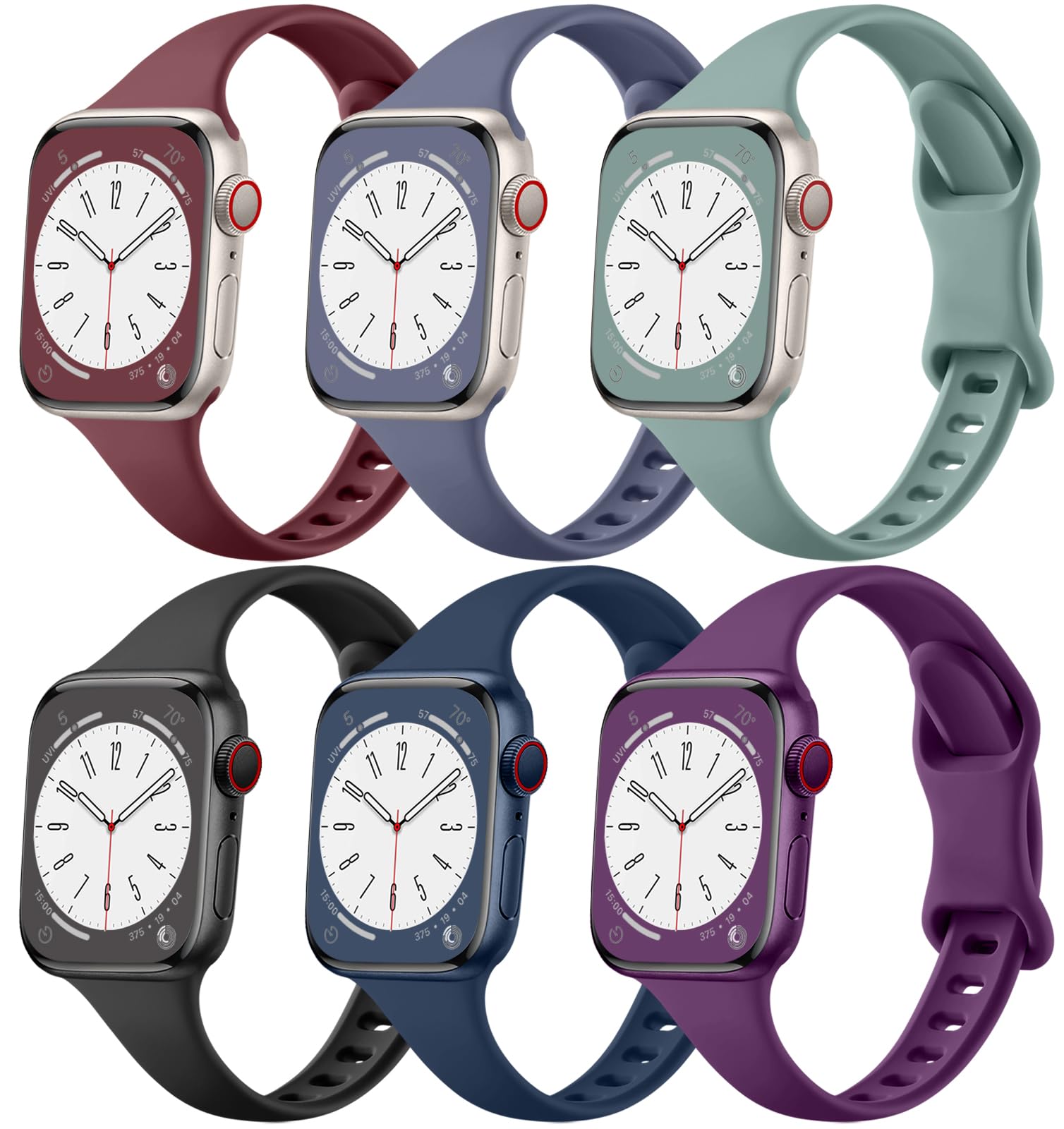 Black/ Navy Blue/ Wine/ Blue Gray/ Pine Green/ Dark Purple 38mm/40mm/41mm/(42mm-Series 10) Best apple watch bands in use, Apple watch band , Applewatchbands.us