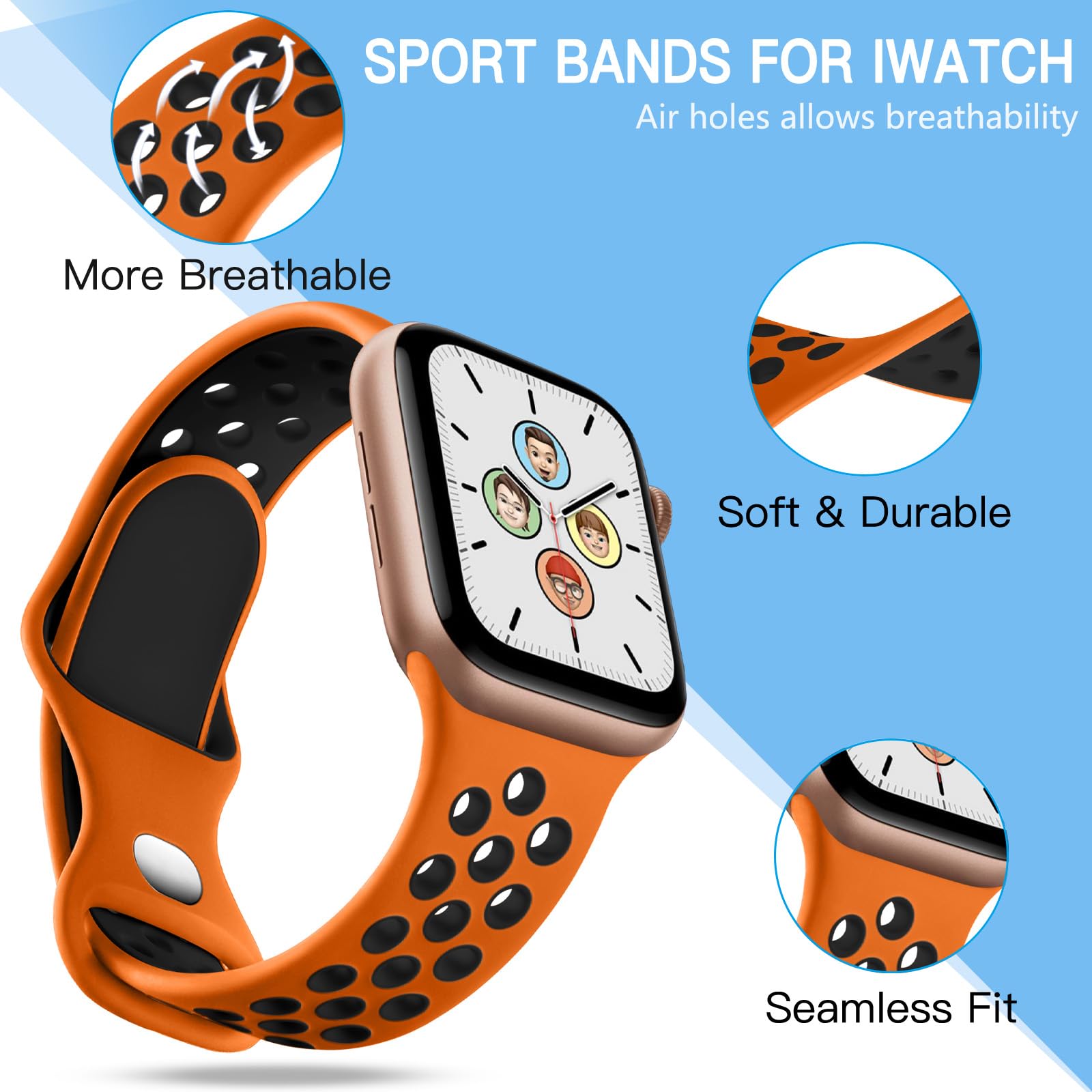 WhiteBlack/ArmyGreenBlack/BlackOrange/AnthraciteBlack 44mm/45mm/46mm/49mm/42mm(Series 3) M/L Best apple watch bands in use, Apple watch band , Applewatchbands.us