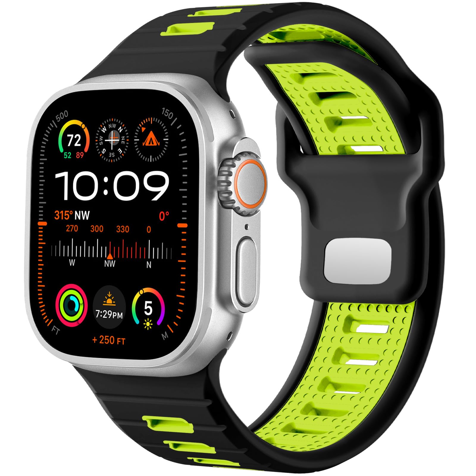 Black/Green 49mm/46mm/45mm/44mm/(42mm-Series 3 2 1) Best apple watch bands in use, Apple watch band , Applewatchbands.us