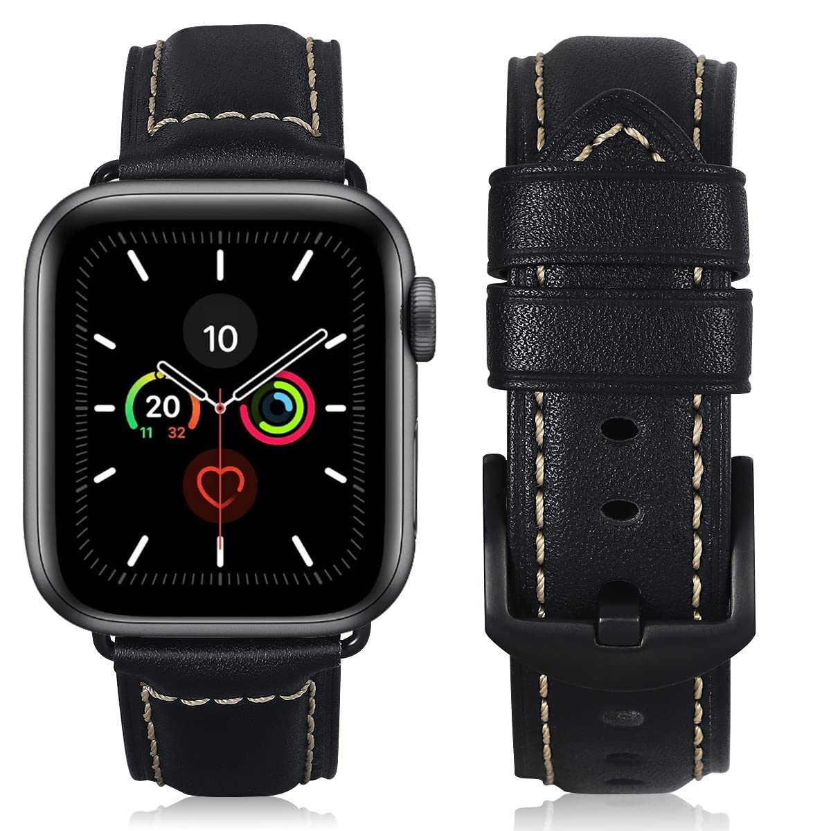 Retro Black Black buckle 49mm 46mm 45mm 44mm 42mm（Series 3/2/1） Best apple watch bands in use, Apple watch band , Applewatchbands.us