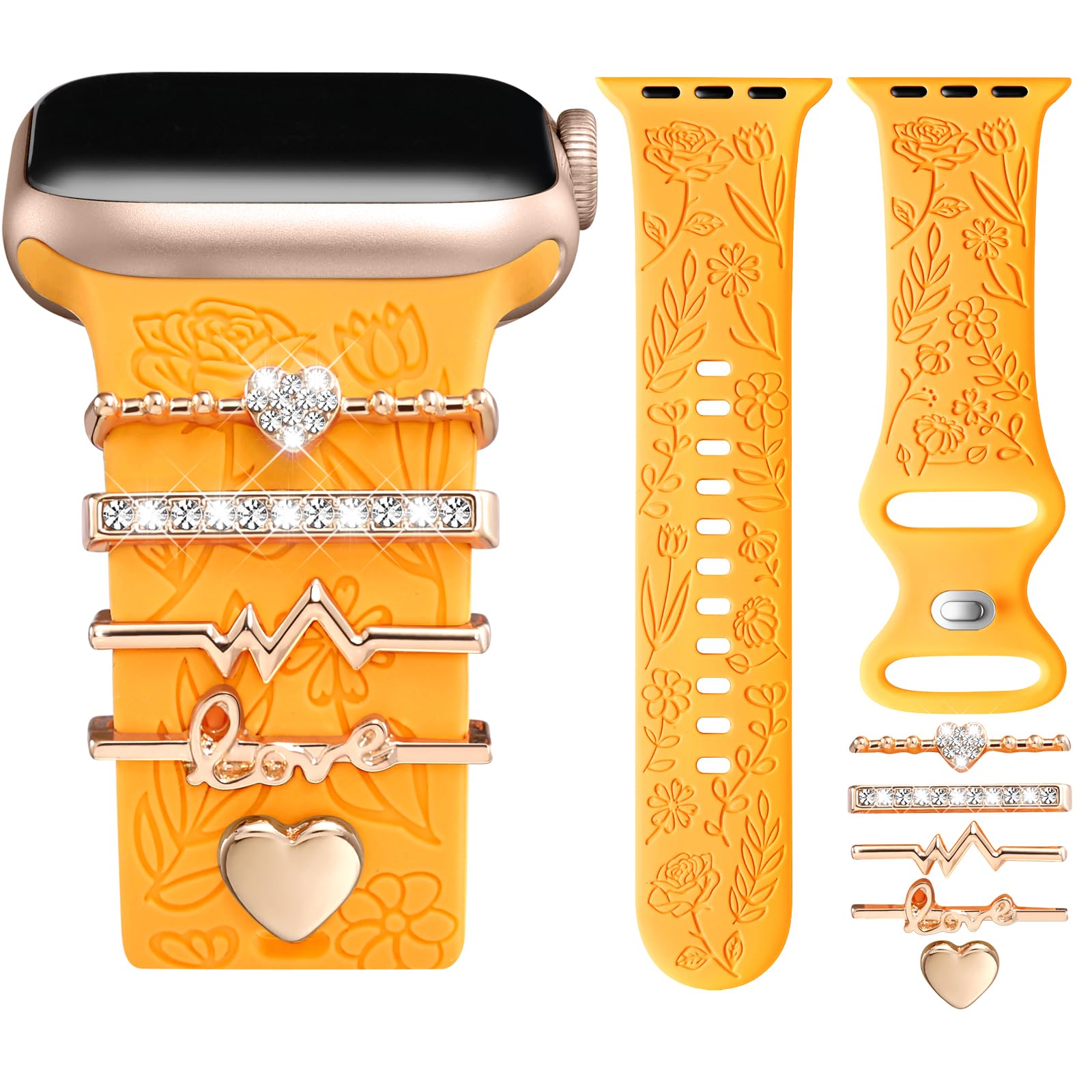 Orange Band/RoseGold Love 38mm/40mm/41mm/42mm(Series 10 ) Best apple watch bands in use, Apple watch band , Applewatchbands.us