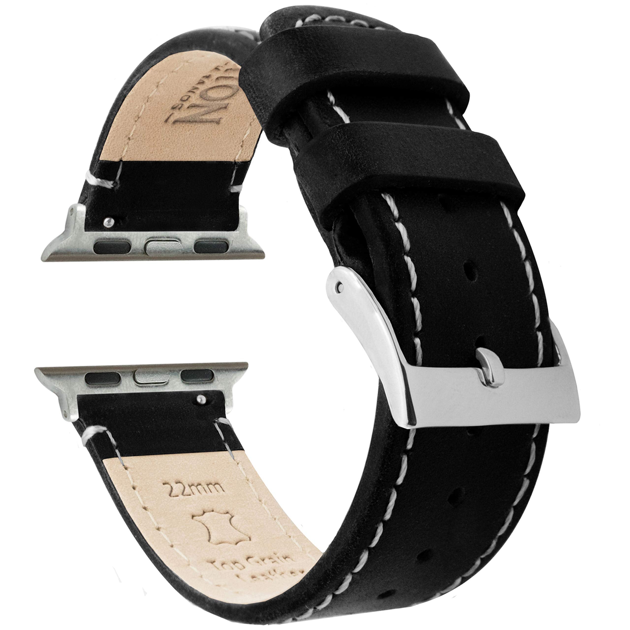 Navy Blue Leather / Navy Blue Stitching 22mm Best apple watch bands in use, Apple watch band , Applewatchbands.us