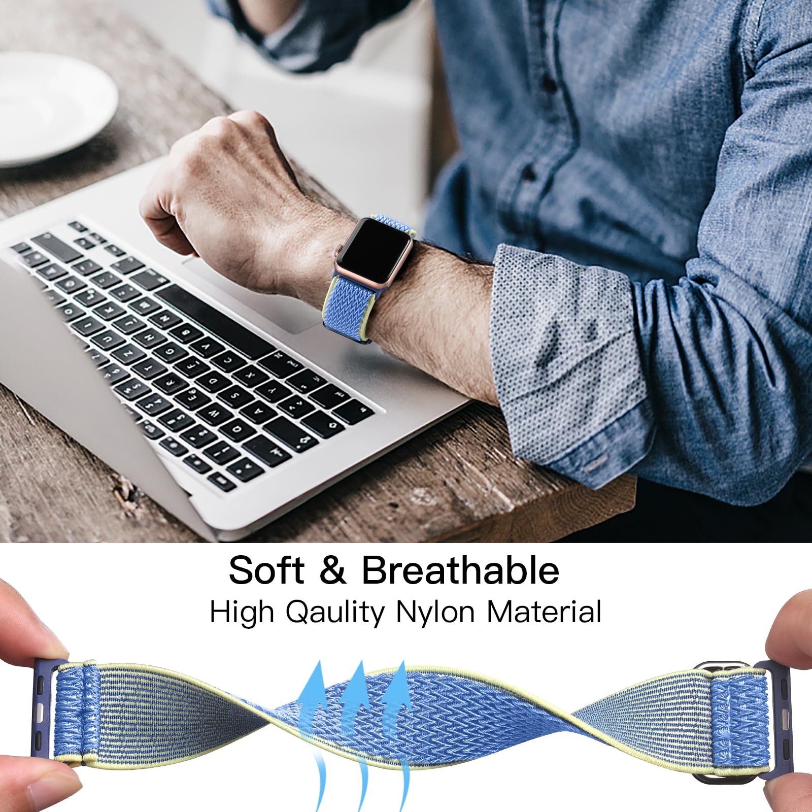 Mist Blue 38mm/40mm/41mm Best apple watch bands in use, Apple watch band , Applewatchbands.us