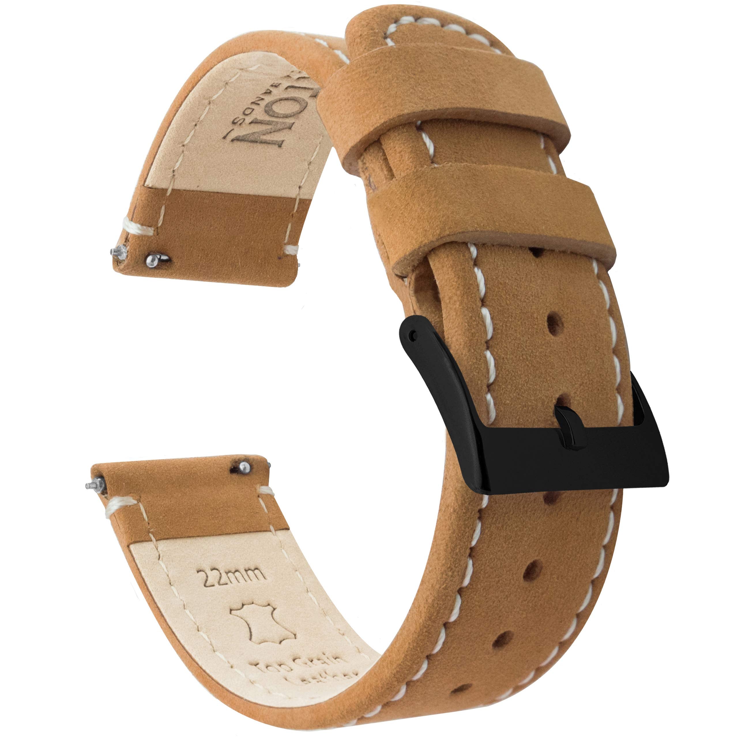 Gingerbread Leather / Linen White Stitching 24mm Best apple watch bands in use, Apple watch band , Applewatchbands.us