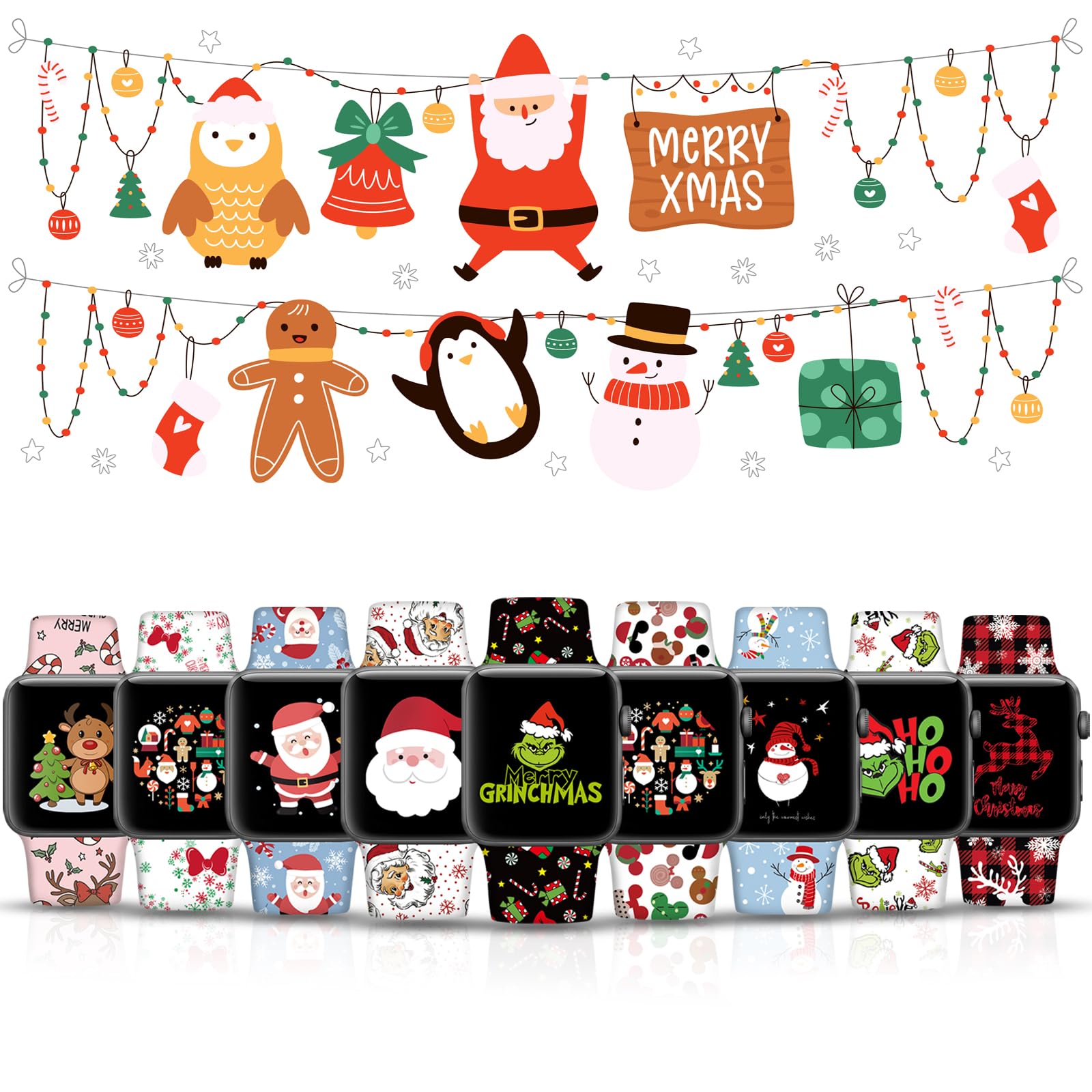 Christmas Fun 38/40/41/42mm(Series 10) Best apple watch bands in use, Apple watch band , Applewatchbands.us