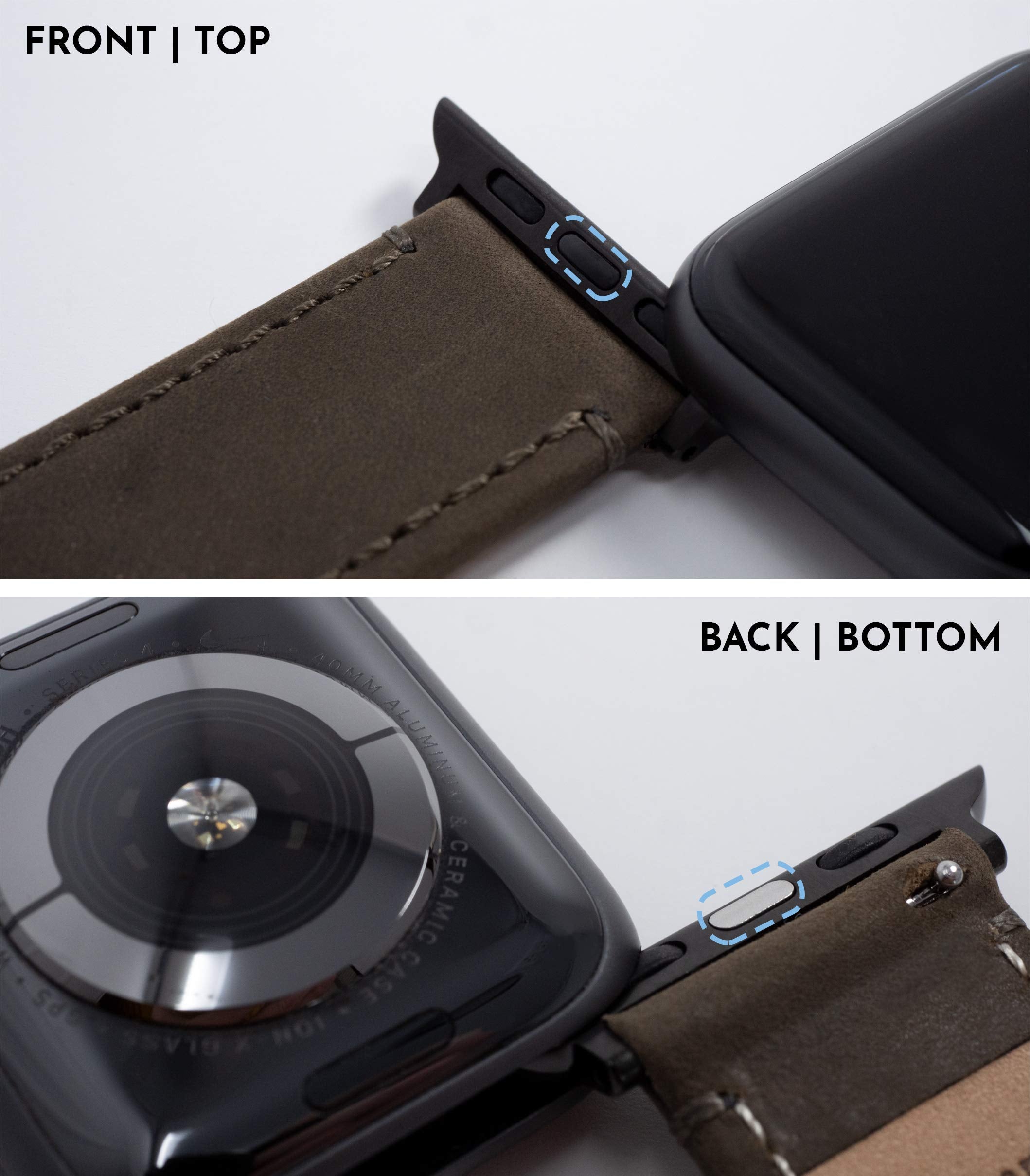 Espresso Leather / Linen White Stitching 24mm Best apple watch bands in use, Apple watch band , Applewatchbands.us