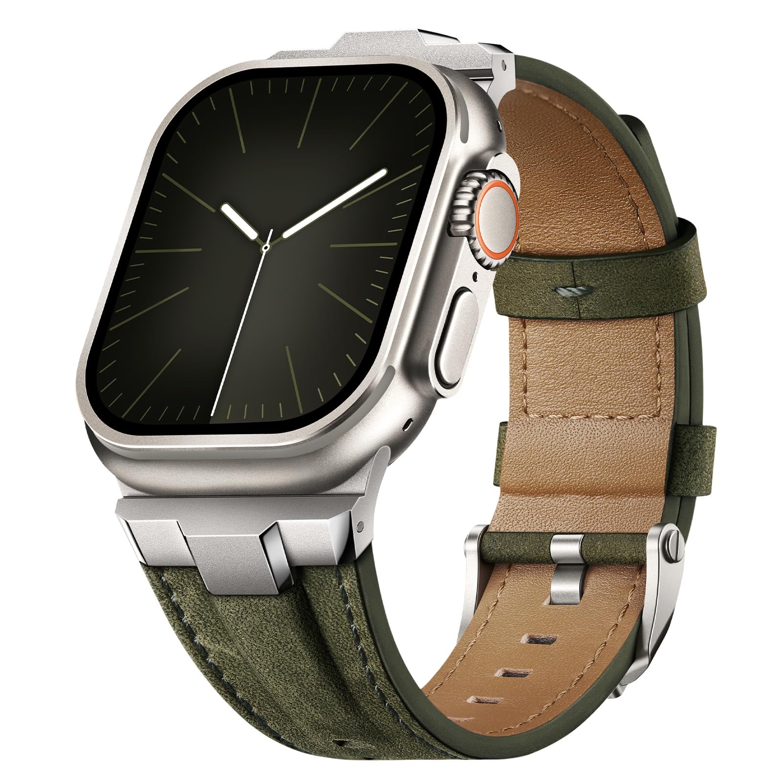 Titanium/Khaki Green 49mm 46mm 45mm 44mm 42mm(Series 3) Best apple watch bands in use, Apple watch band , Applewatchbands.us