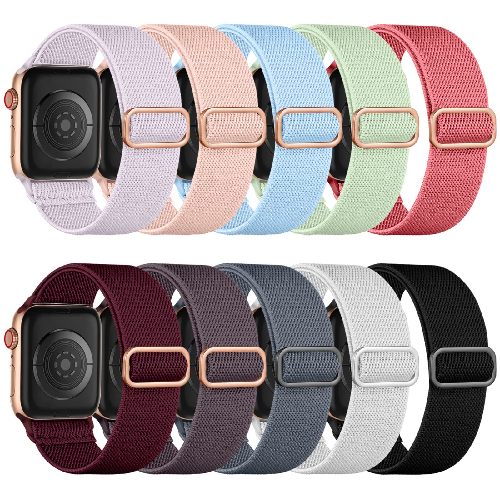 Black/White/Smoke Violet/Blue Gray/Wine/Light Pink/Lavender/Light Green/Light Blue/Peach Red 44mm/45mm/46mm/49mm/42mm(Series 3 2 1) Best apple watch bands in use, Apple watch band , Applewatchbands.us