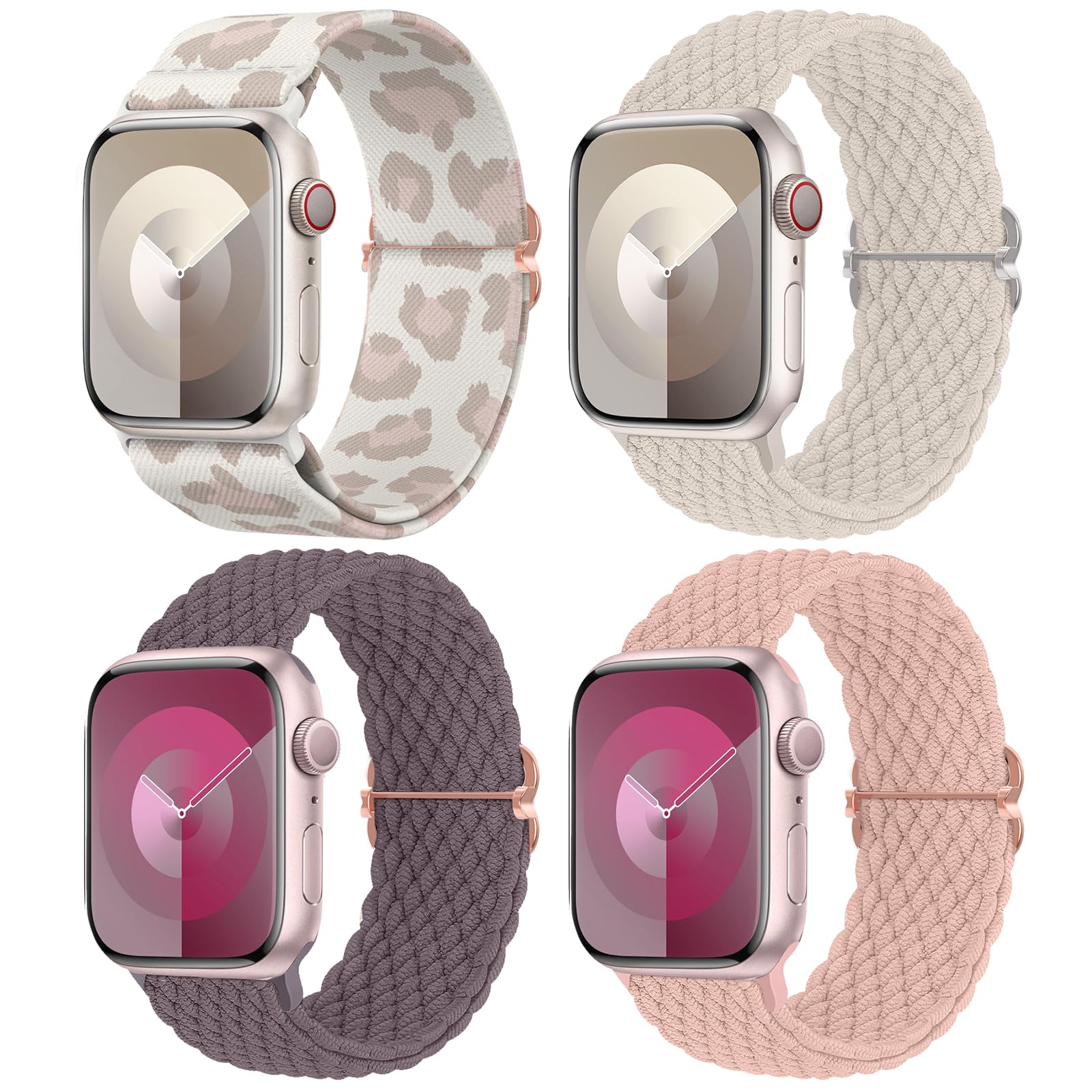 Nude Pink/Smoke Violet/Starlight/Beige Leopard 42mm(Series 3)/44mm/45mm/46mm/49mm Best apple watch bands in use, Apple watch band , Applewatchbands.us