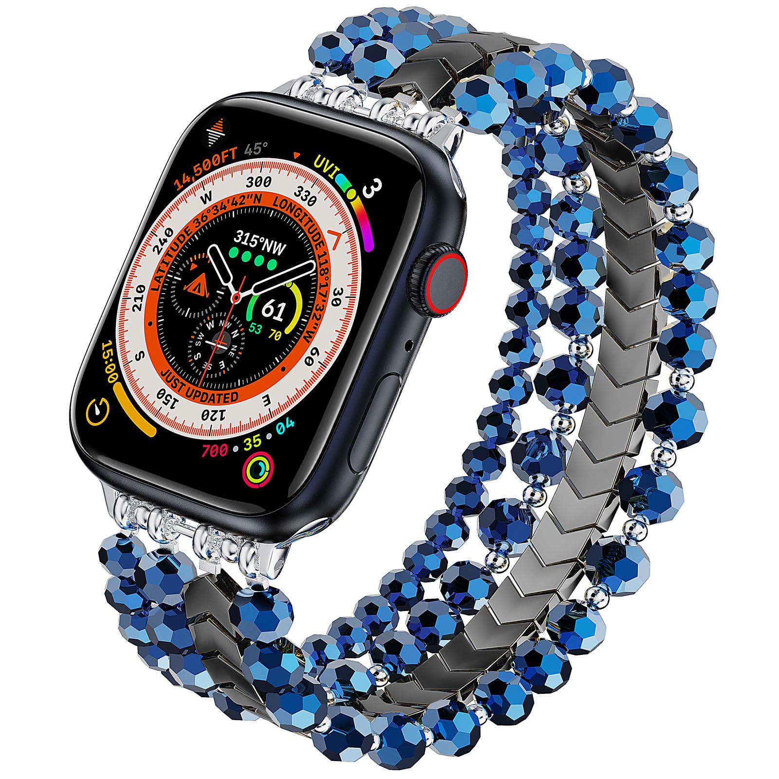 Dark blue 42mm/44mm/45mm/49mm/46mm(series 10)-(5.3"-6.2"） Best apple watch bands in use, Apple watch band , Applewatchbands.us