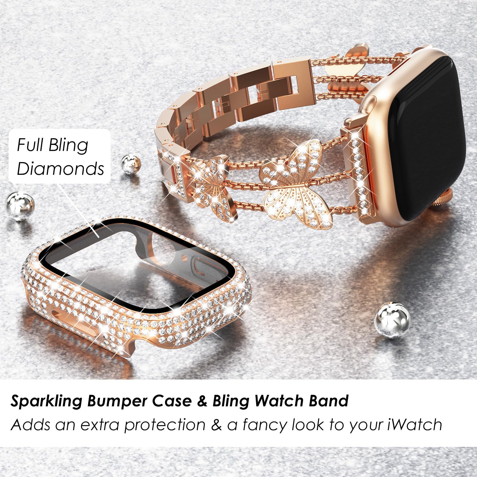 Butterfly-Rose Gold 45mm Best apple watch bands in use, Apple watch band , Applewatchbands.us