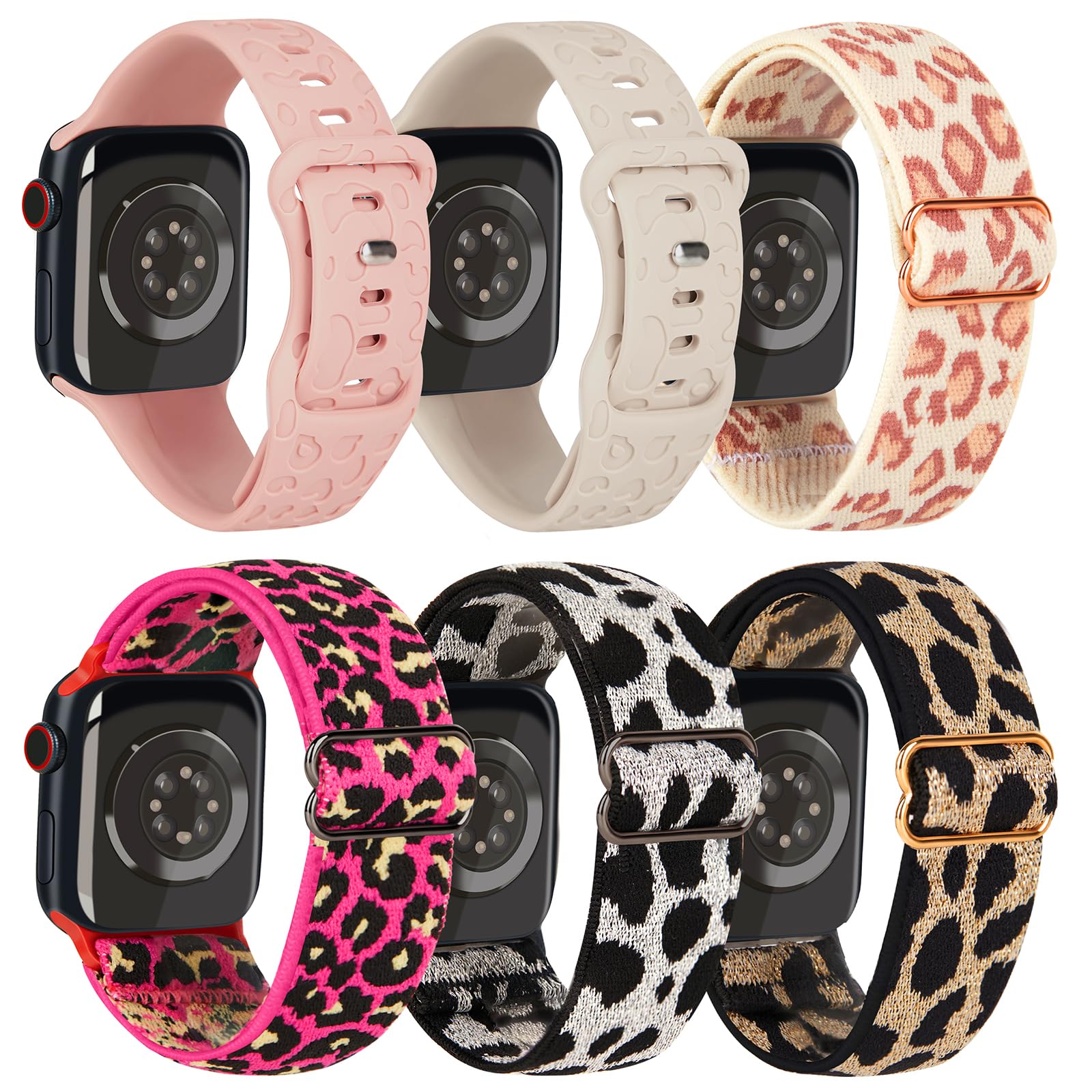 Pink Silicone Leopard/Blue Silicone Leopard/Gray Leopard/Yellow Leopard/Gold Leopard/Silver Leopard 42mm/44mm/45mm/49mm Best apple watch bands in use, Apple watch band , Applewatchbands.us