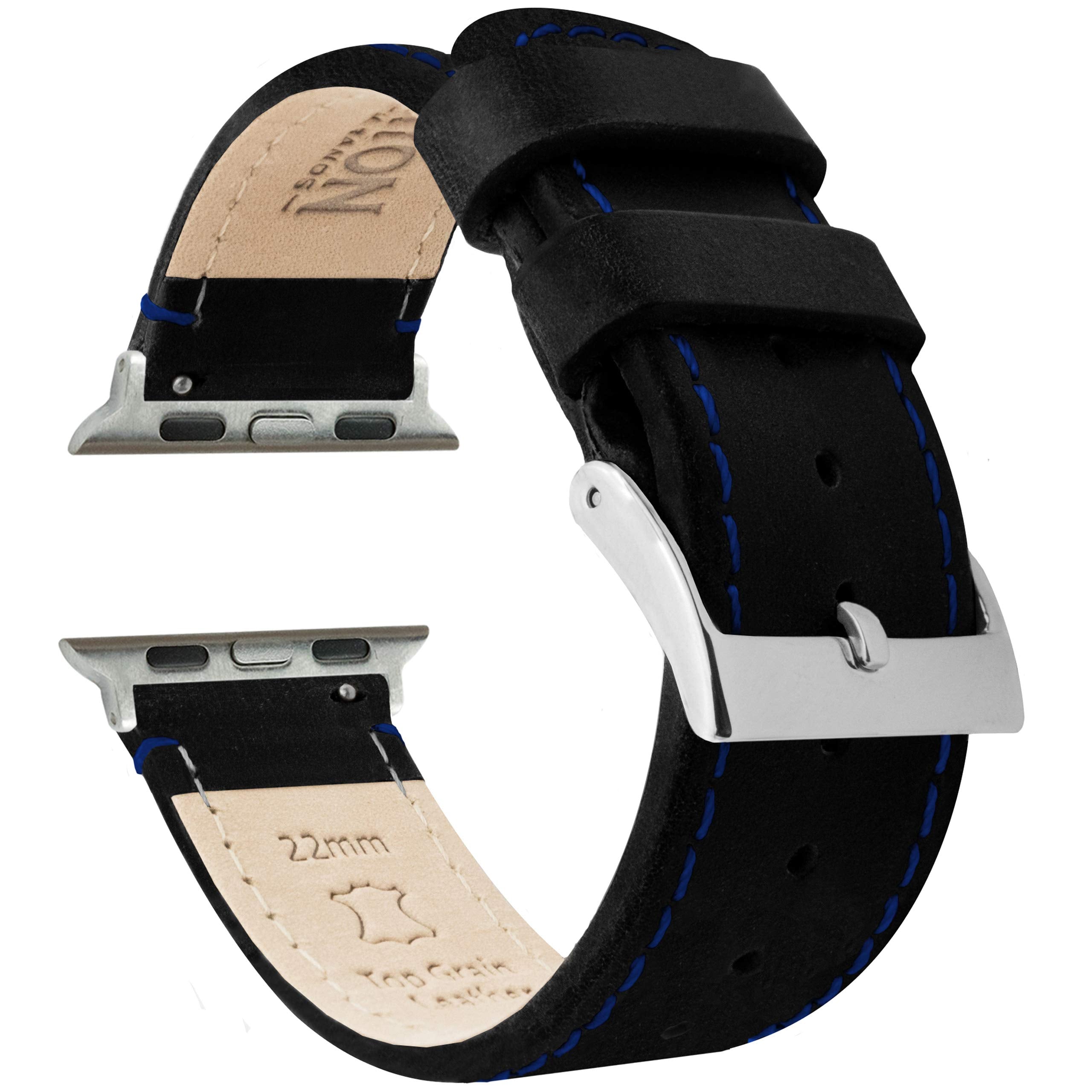 Black Leather / Orange Stitching (Black Hardware) Small Apple Watch (38mm/40mm/41mm) Best apple watch bands in use, Apple watch band , Applewatchbands.us