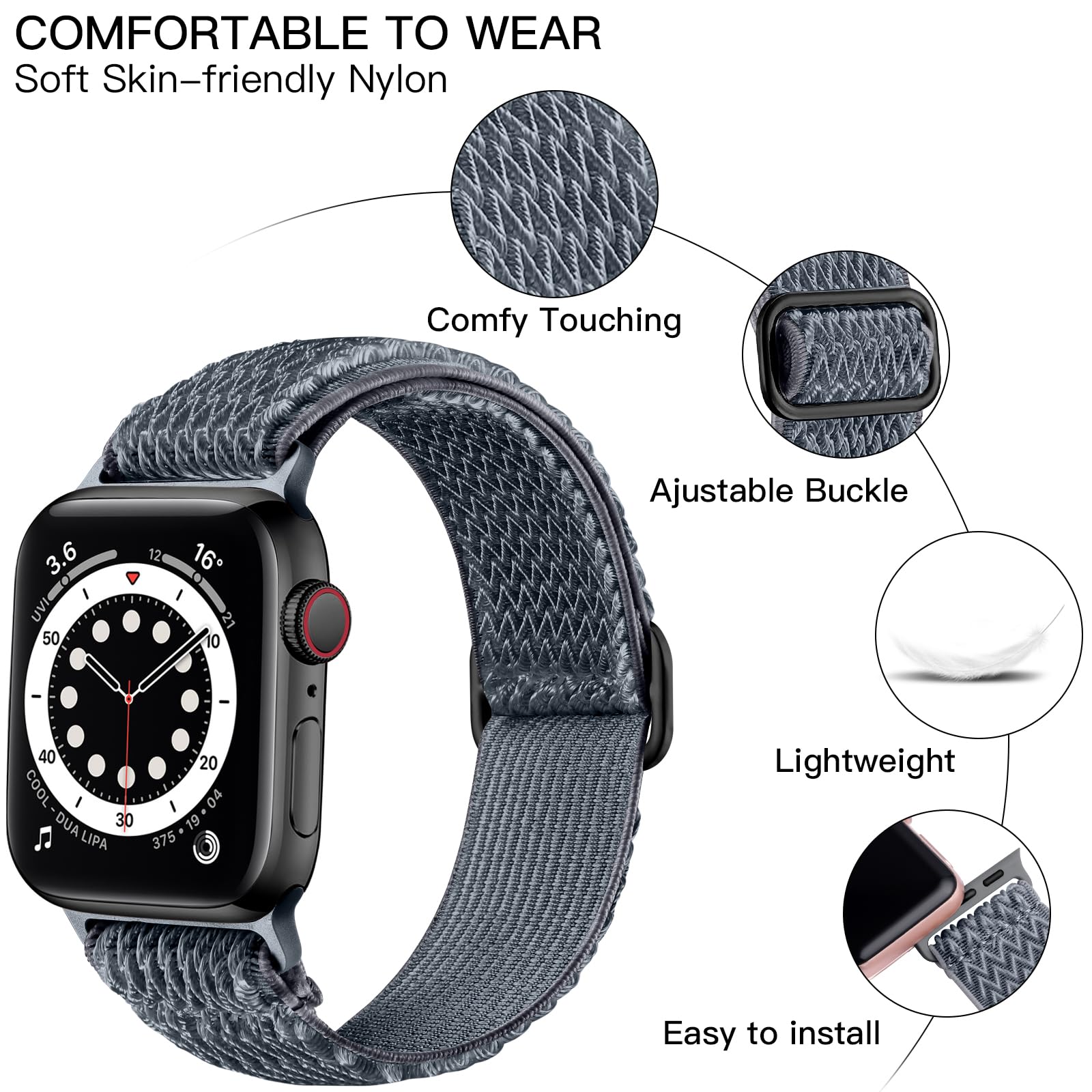 Gray 42mm/44mm/45mm/49mm Best apple watch bands in use, Apple watch band , Applewatchbands.us