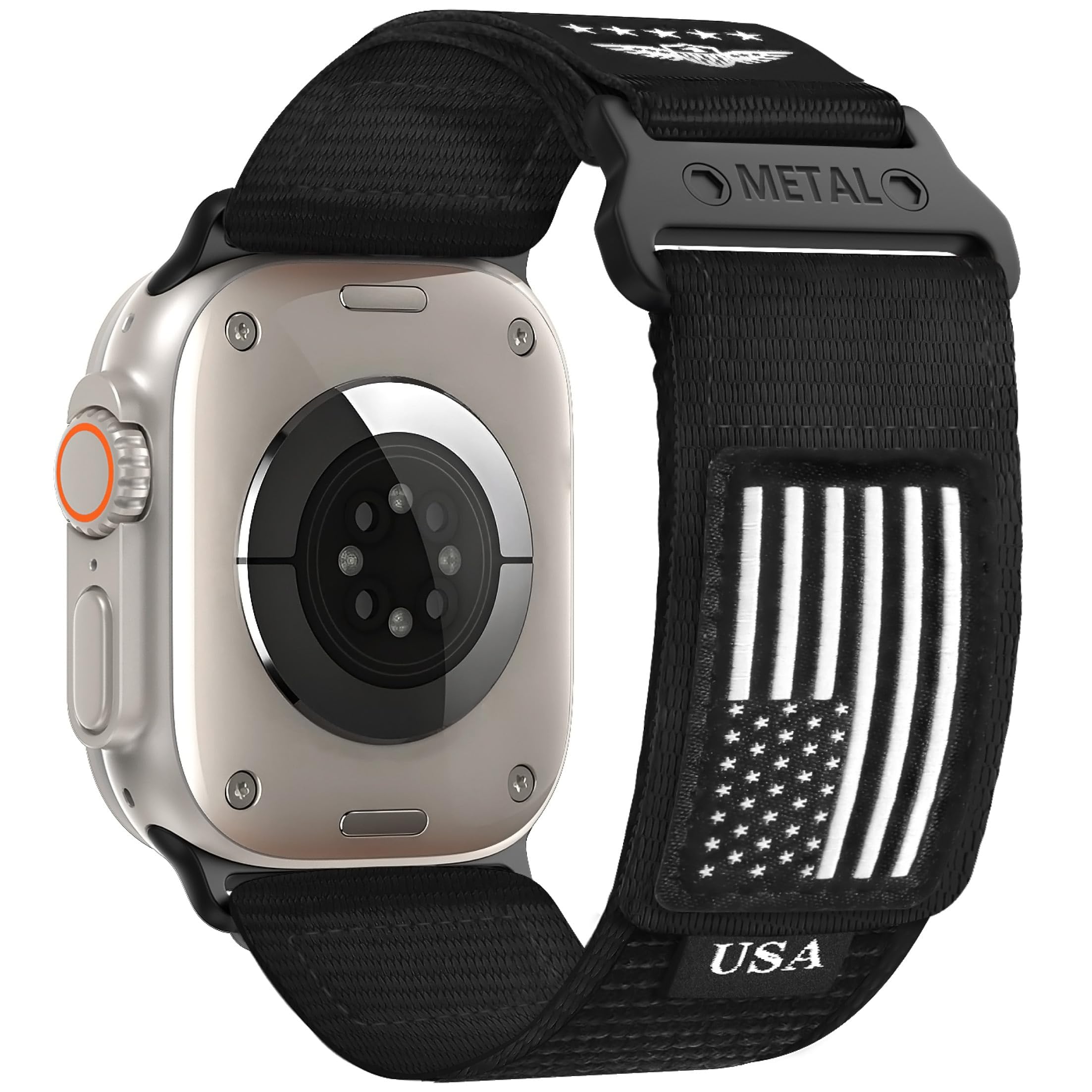 2-USA Flag-Black 49/46/45/44/42(S3/2/1) Best apple watch bands in use, Apple watch band , Applewatchbands.us