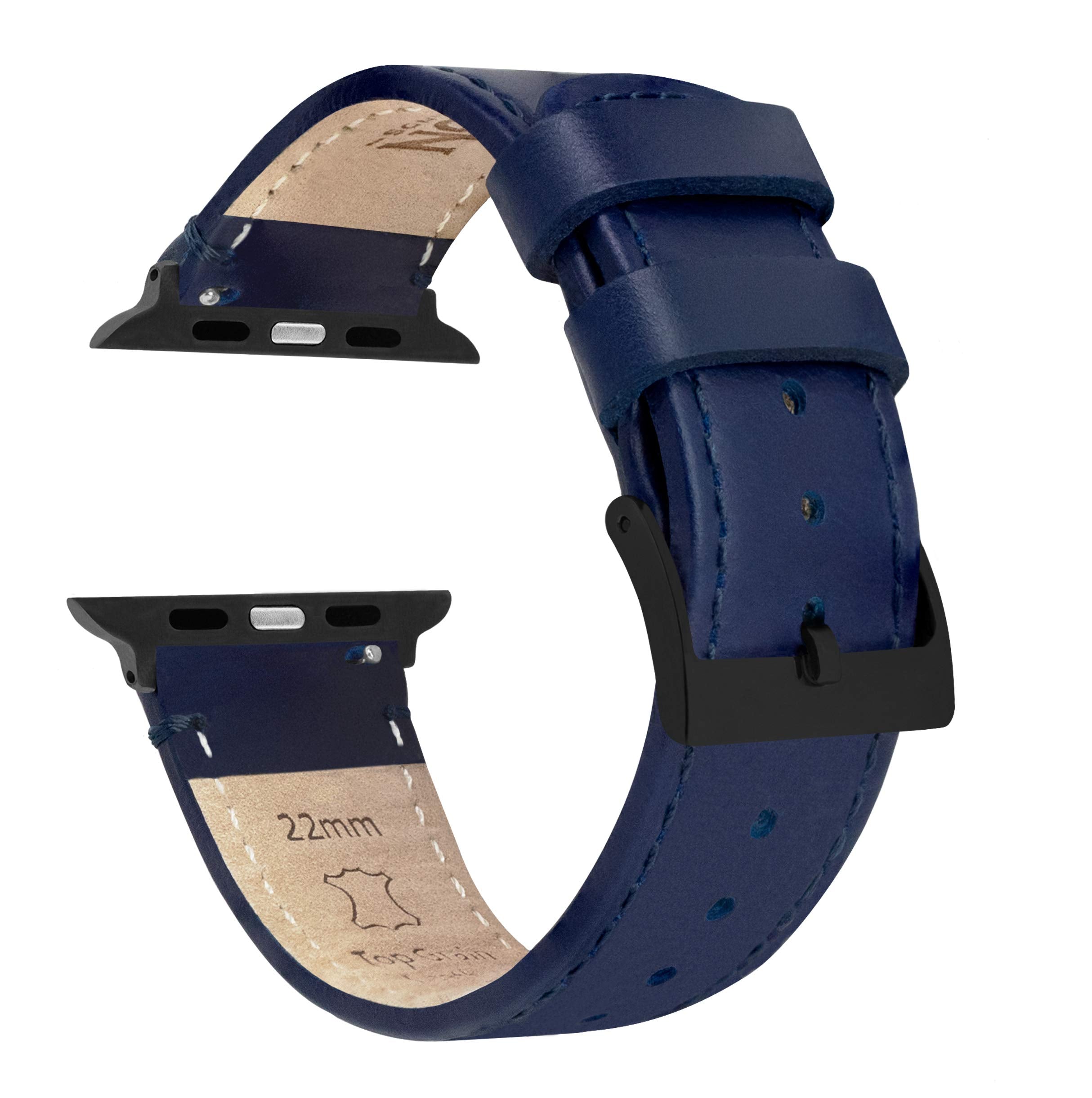 Navy Blue Leather & Stitching (Black Hardware) Small Apple Watch (38mm/40mm/41mm) Best apple watch bands in use, Apple watch band , Applewatchbands.us