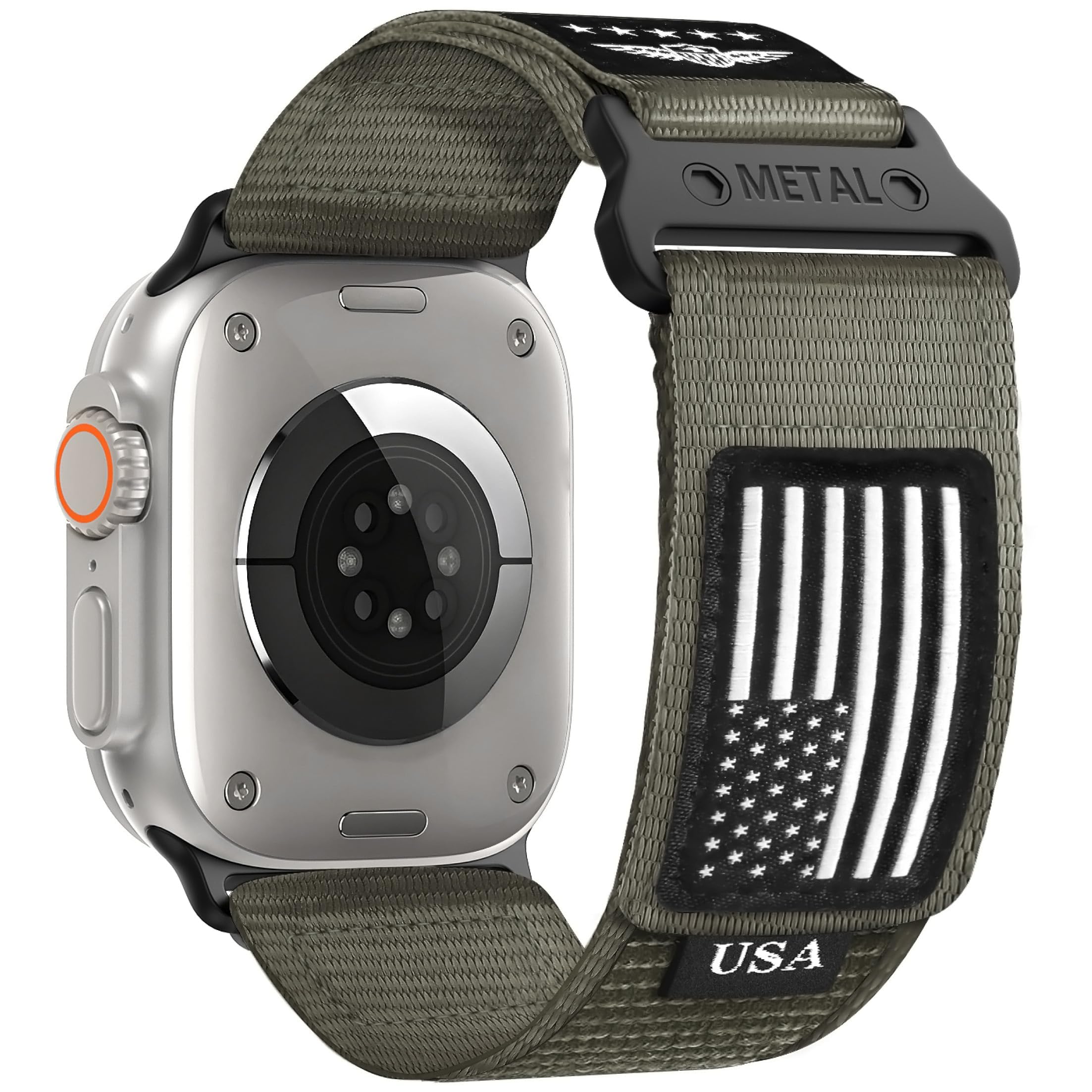 5-USA Flag-Gray 49/46/45/44/42(S3/2/1) Extra Large Best apple watch bands in use, Apple watch band , Applewatchbands.us