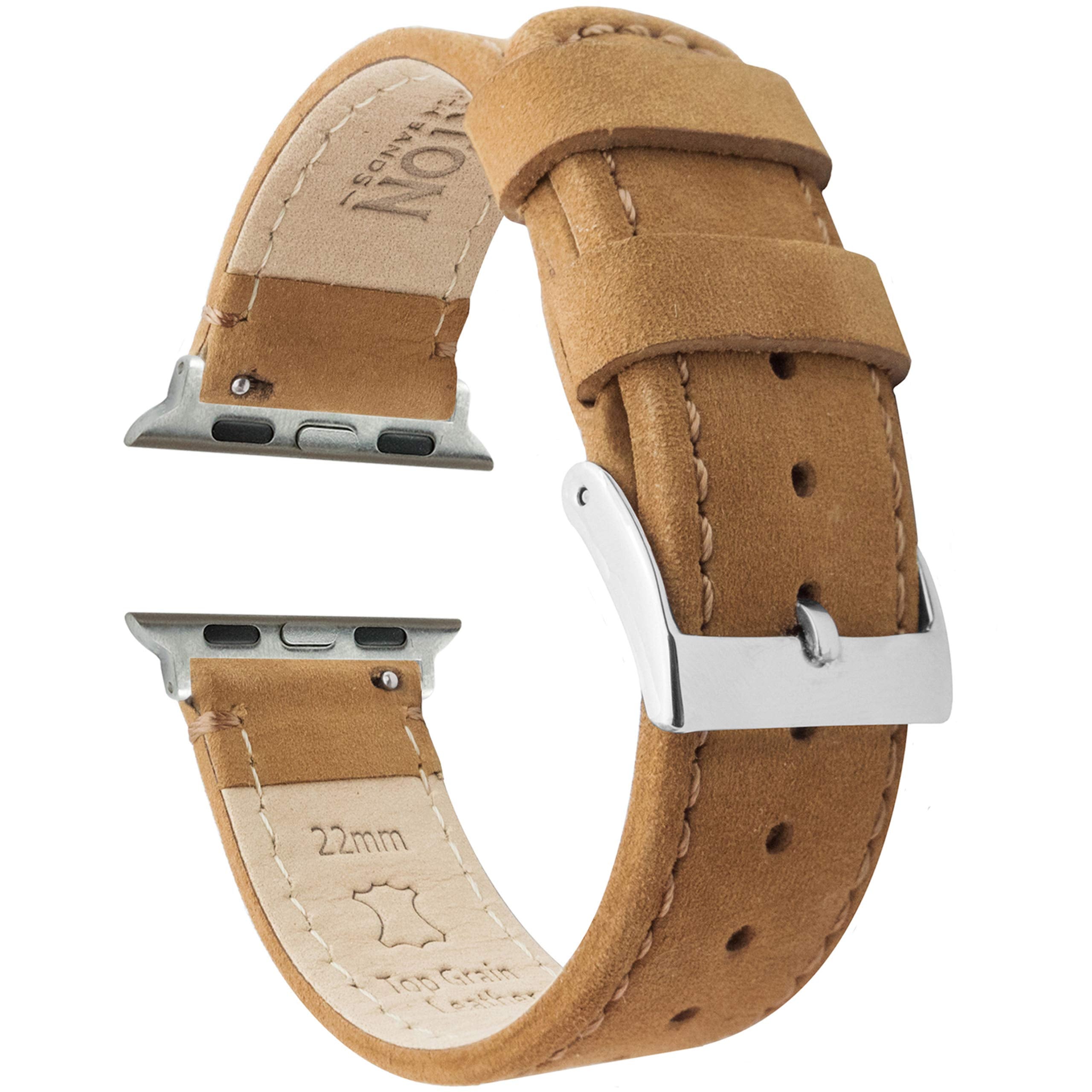 Black Leather / White Stitching (Black Hardware) Small Apple Watch (38mm/40mm/41mm) Best apple watch bands in use, Apple watch band , Applewatchbands.us