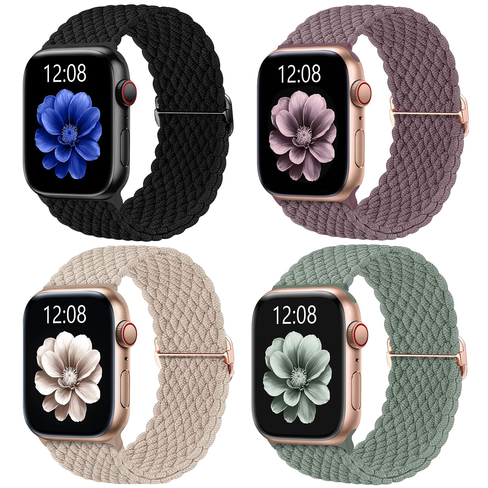 Milk Tea/Smoke Violet/Black/Olive Green 38mm/40mm/41mm/42mm(Series 10) Best apple watch bands in use, Apple watch band , Applewatchbands.us