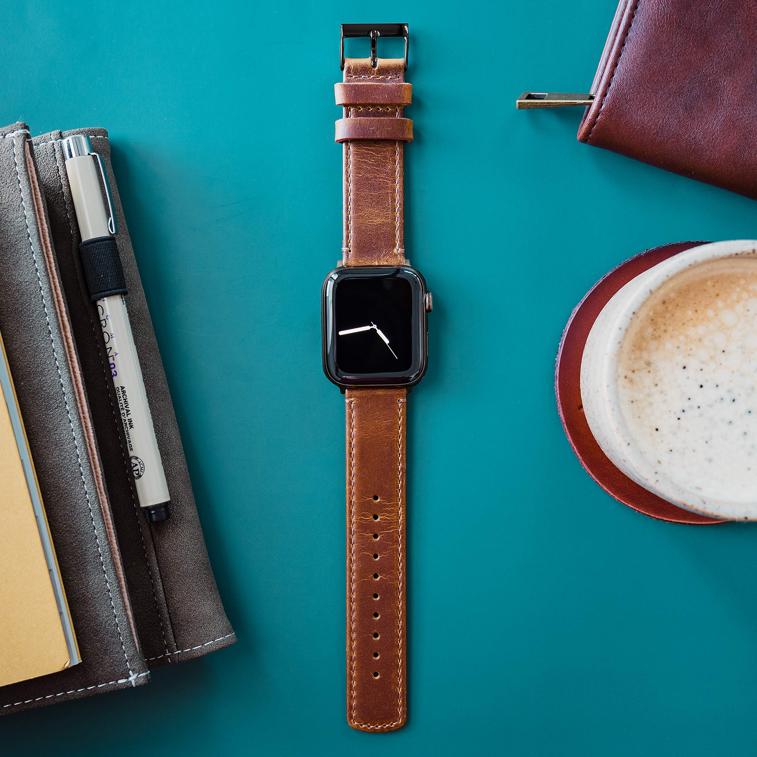 White Leather & Stitching Large Apple Watch (42mm/44mm/45mm/49mm) Best apple watch bands in use, Apple watch band , Applewatchbands.us
