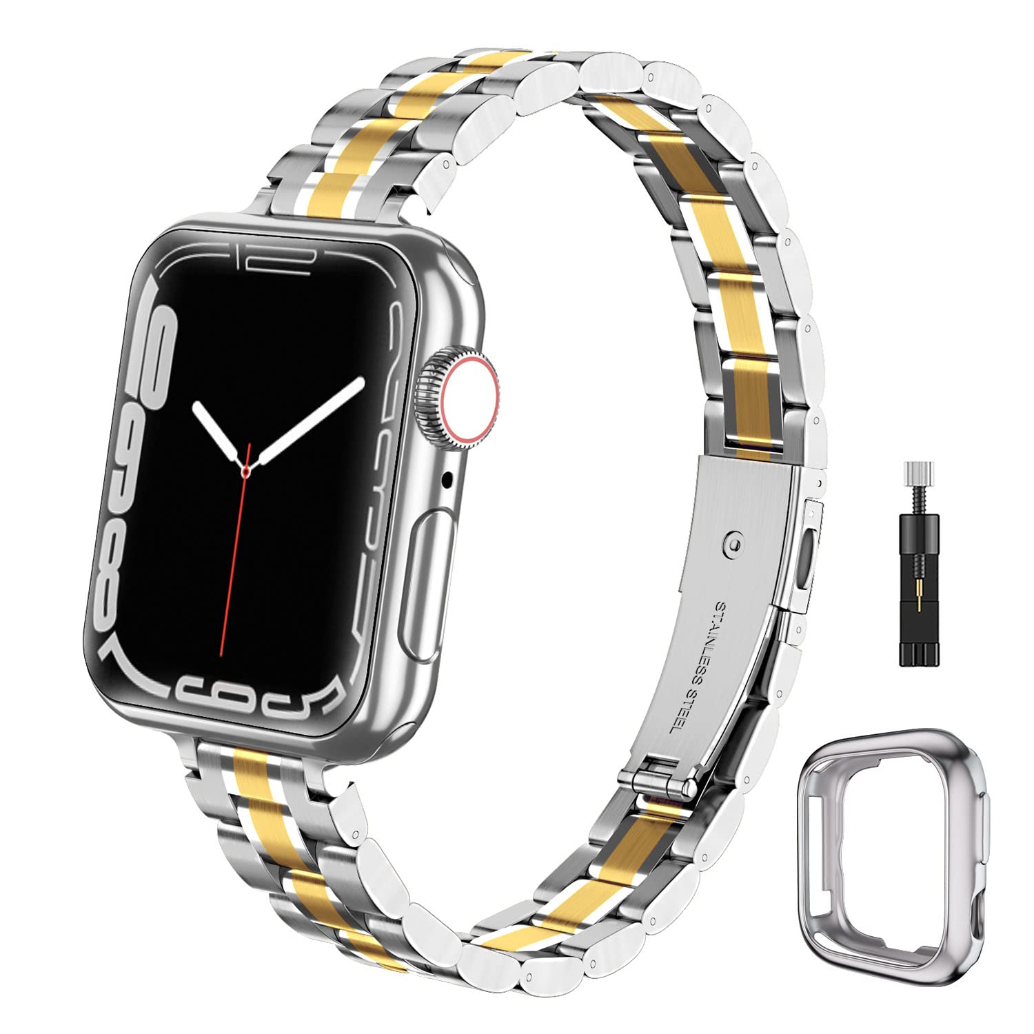 Rose Gold/Silver 42mm/44mm/45mm Best apple watch bands in use, Apple watch band , Applewatchbands.us